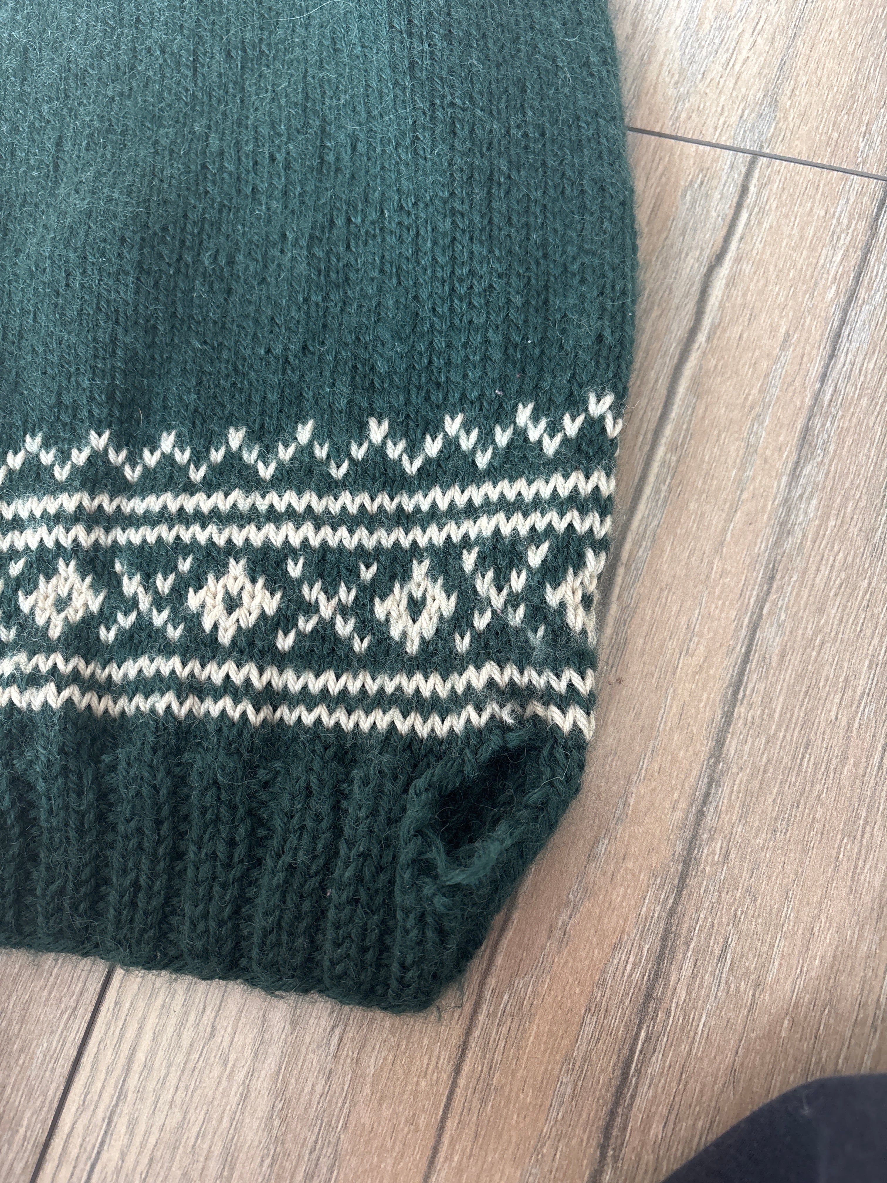 Sweter zielony prosty kroj vintage