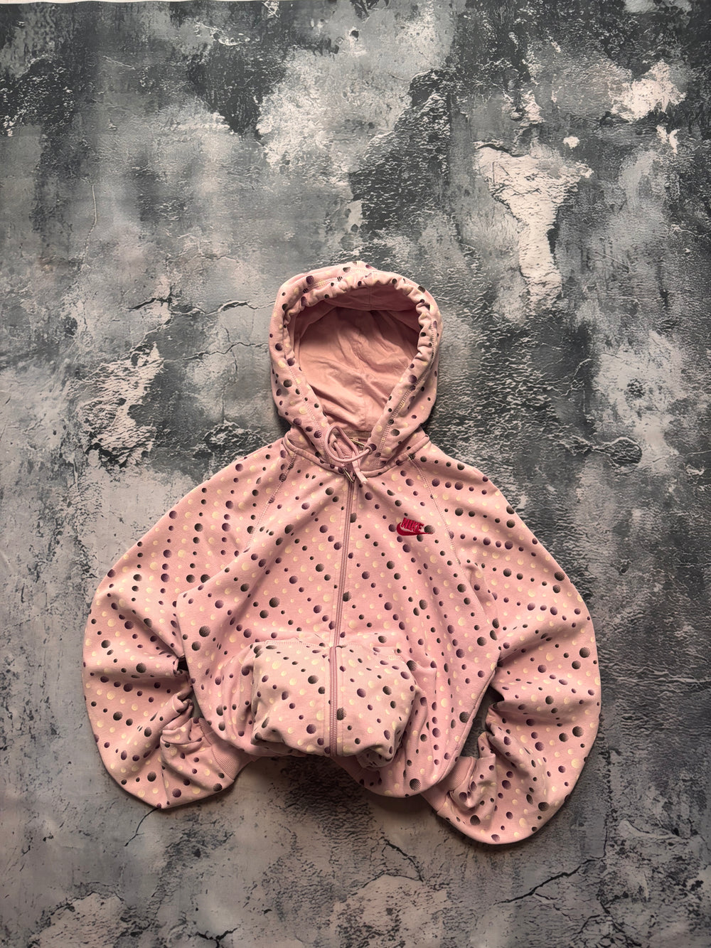 bluza hoodie nike pink w kropki vintage retro