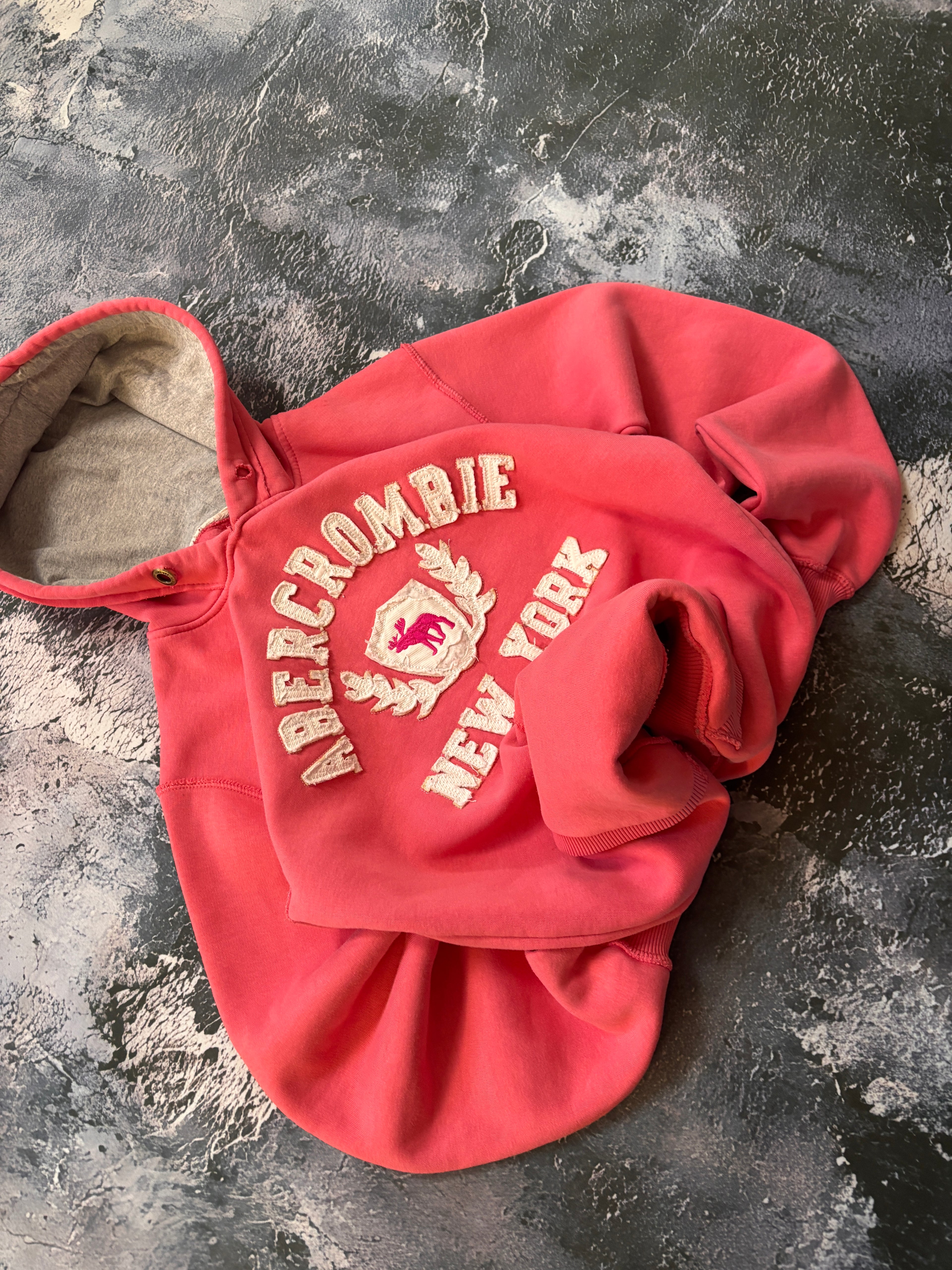 bluza hoodie Abercrombie oversize haft retro