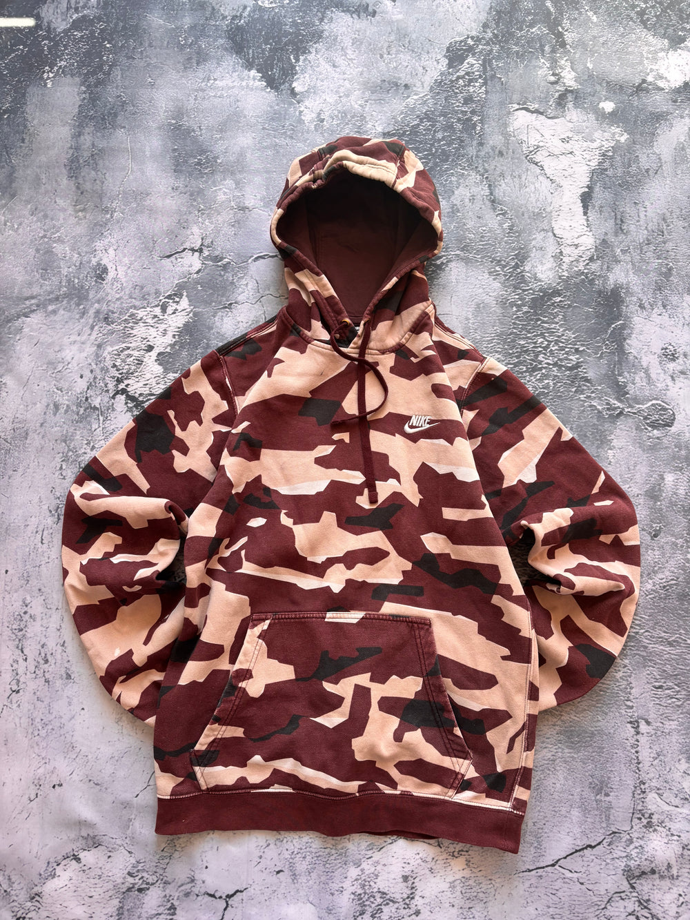 Bluza hoodie Nike moro burgund oversize vintage oldschool retro 90s streetwear