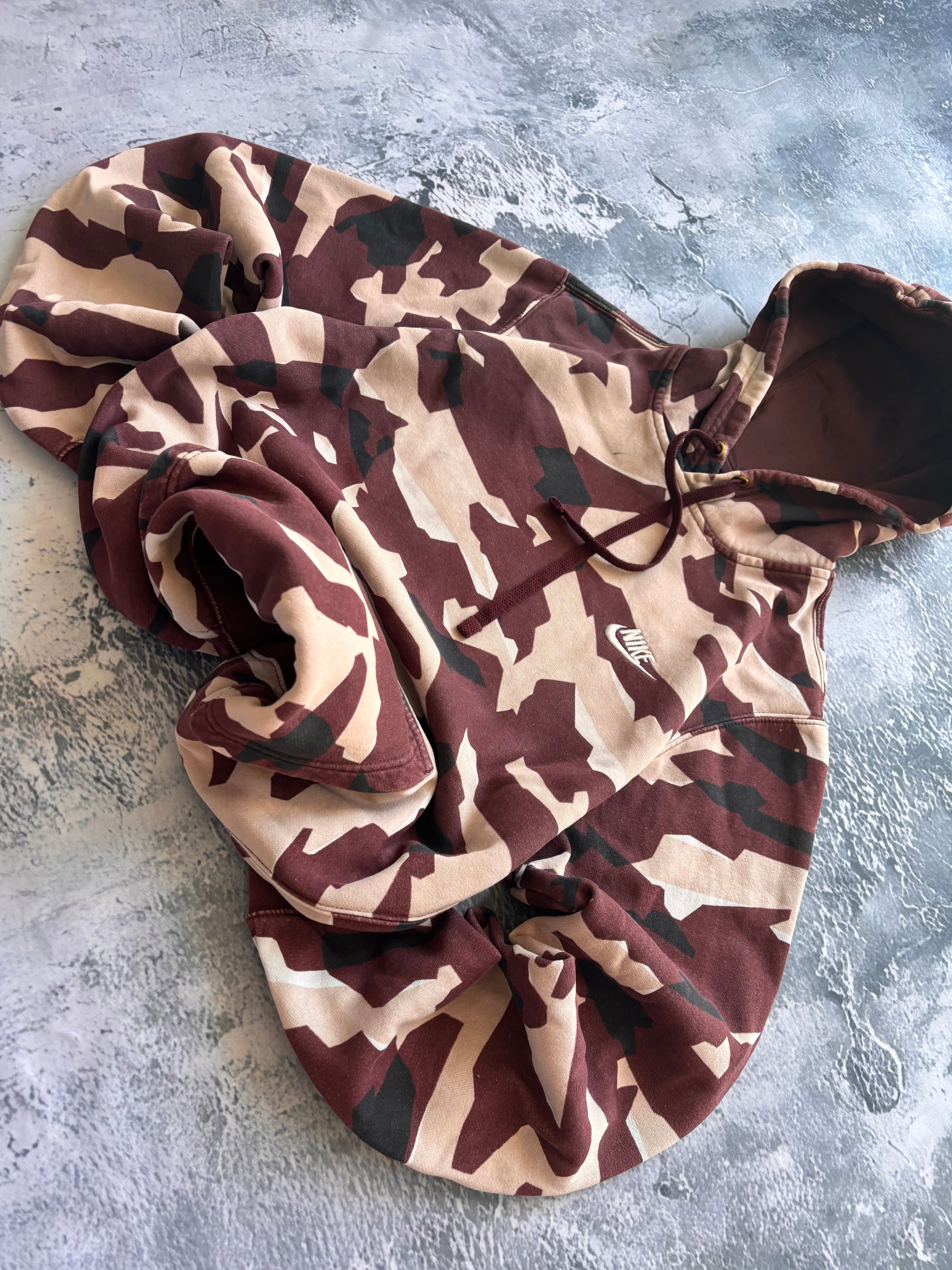 Bluza hoodie Nike moro burgund oversize vintage oldschool retro 90s streetwear