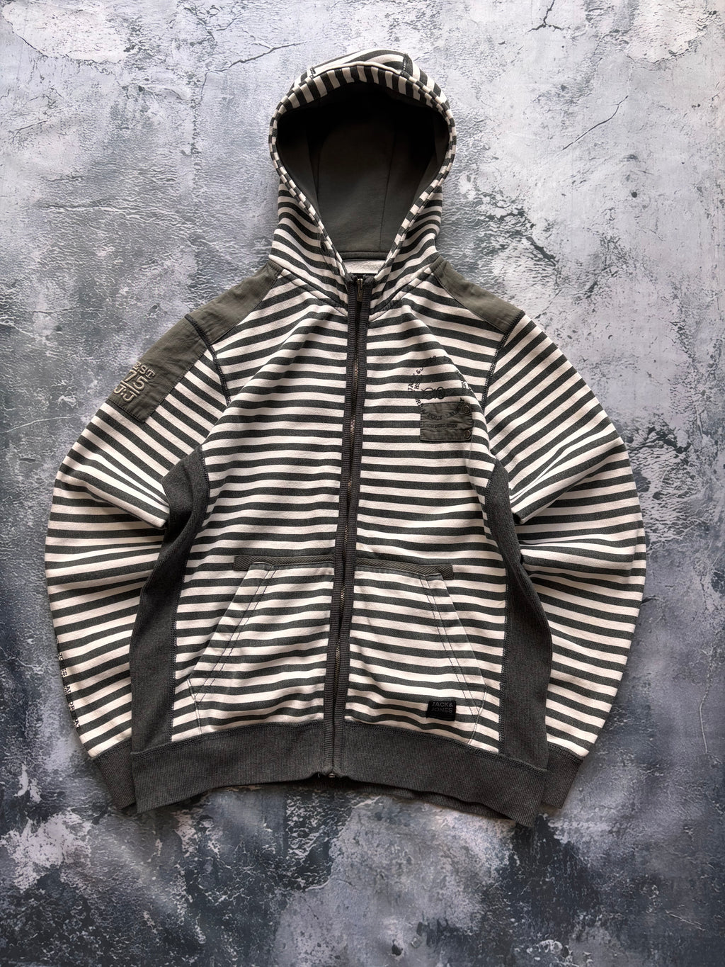 bluza hoodie w paski stripes vintage