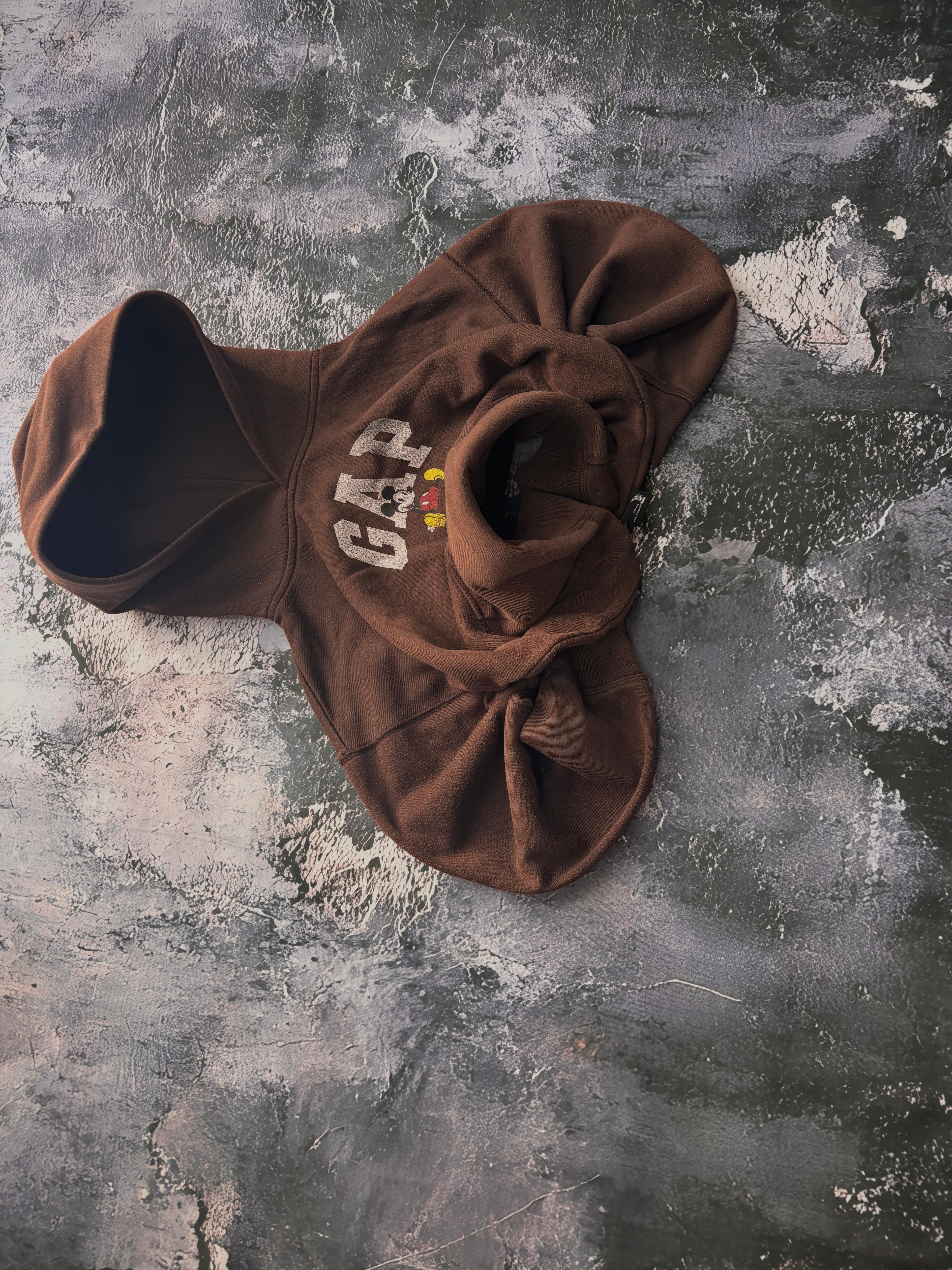 BLUZA HOODIE GAP MYSZKA MIKI PROSTY KRÓJ BROWN