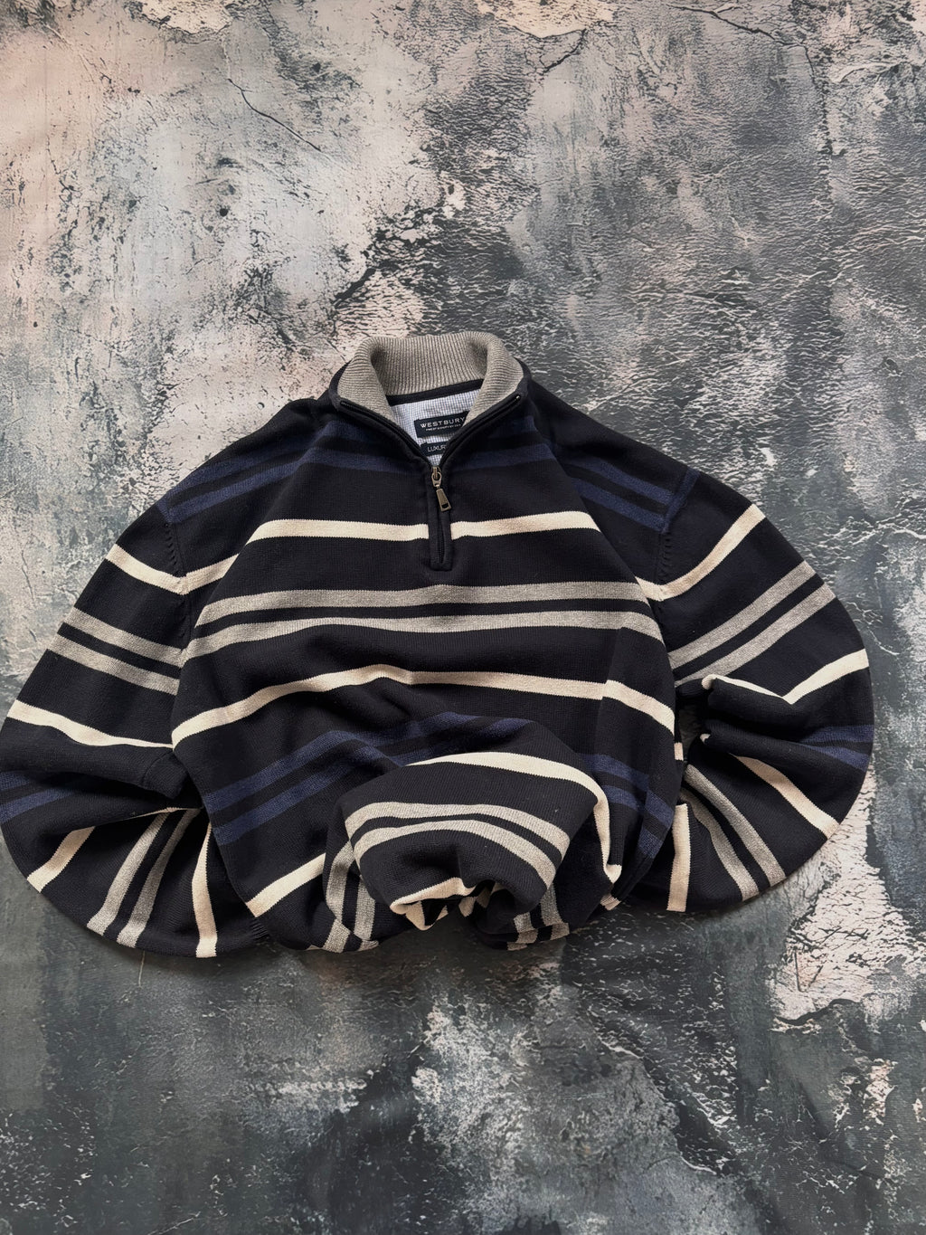 Bluza polo zip z zamkiem granatowy