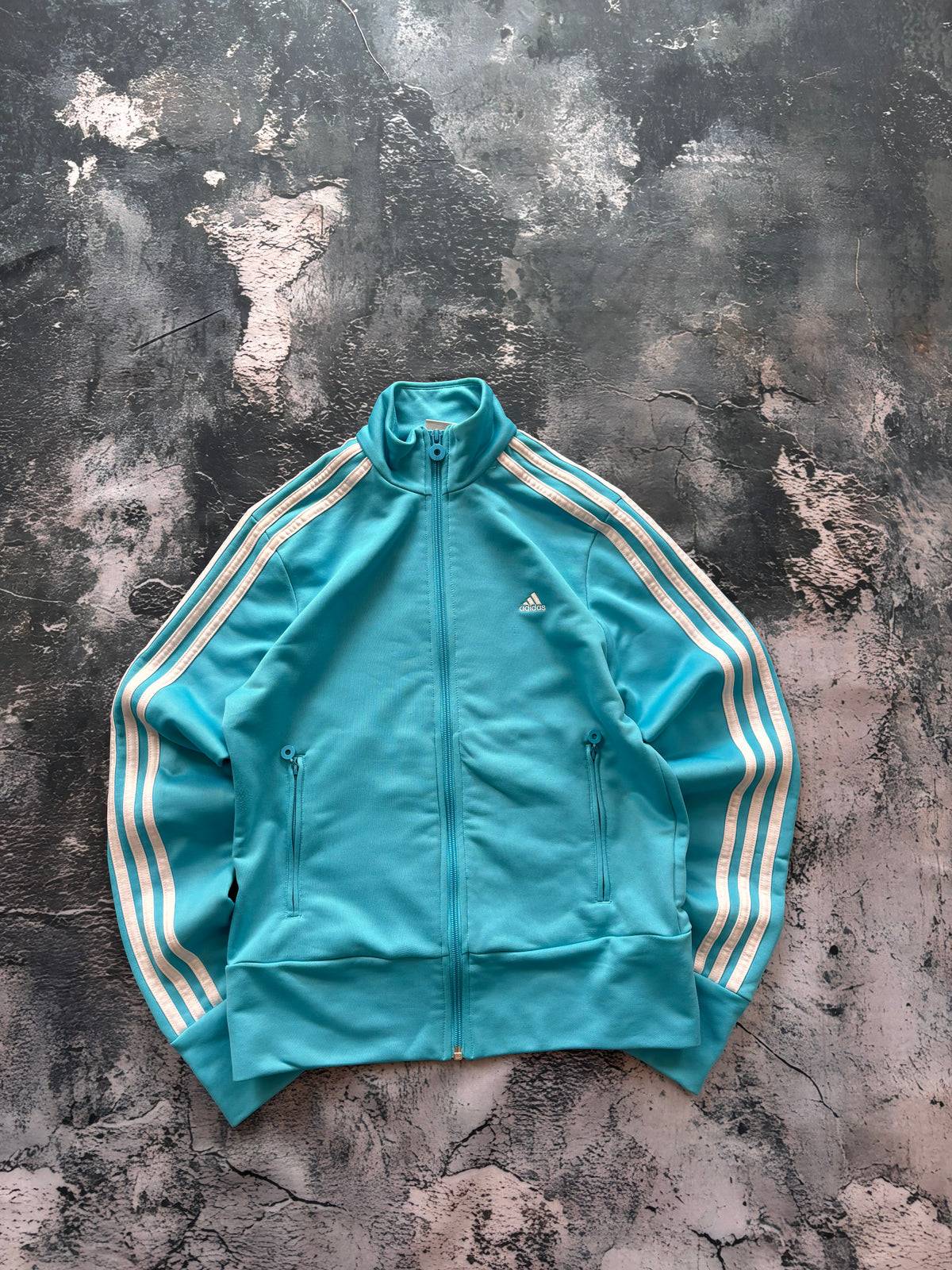 bluza zip adidas Tiffany blue w paski viralowa z tiktoka