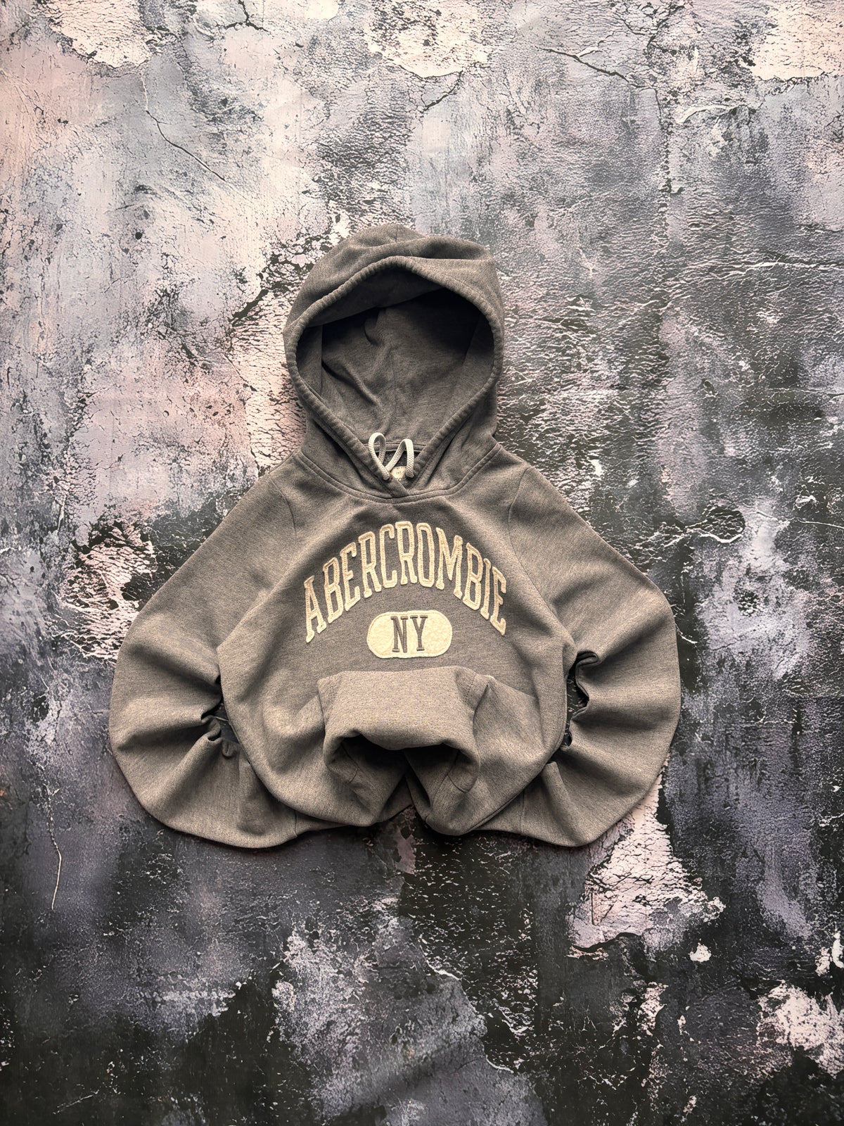 Bluza hoodie abr vintage prosty leko przylegający krój Basic szara