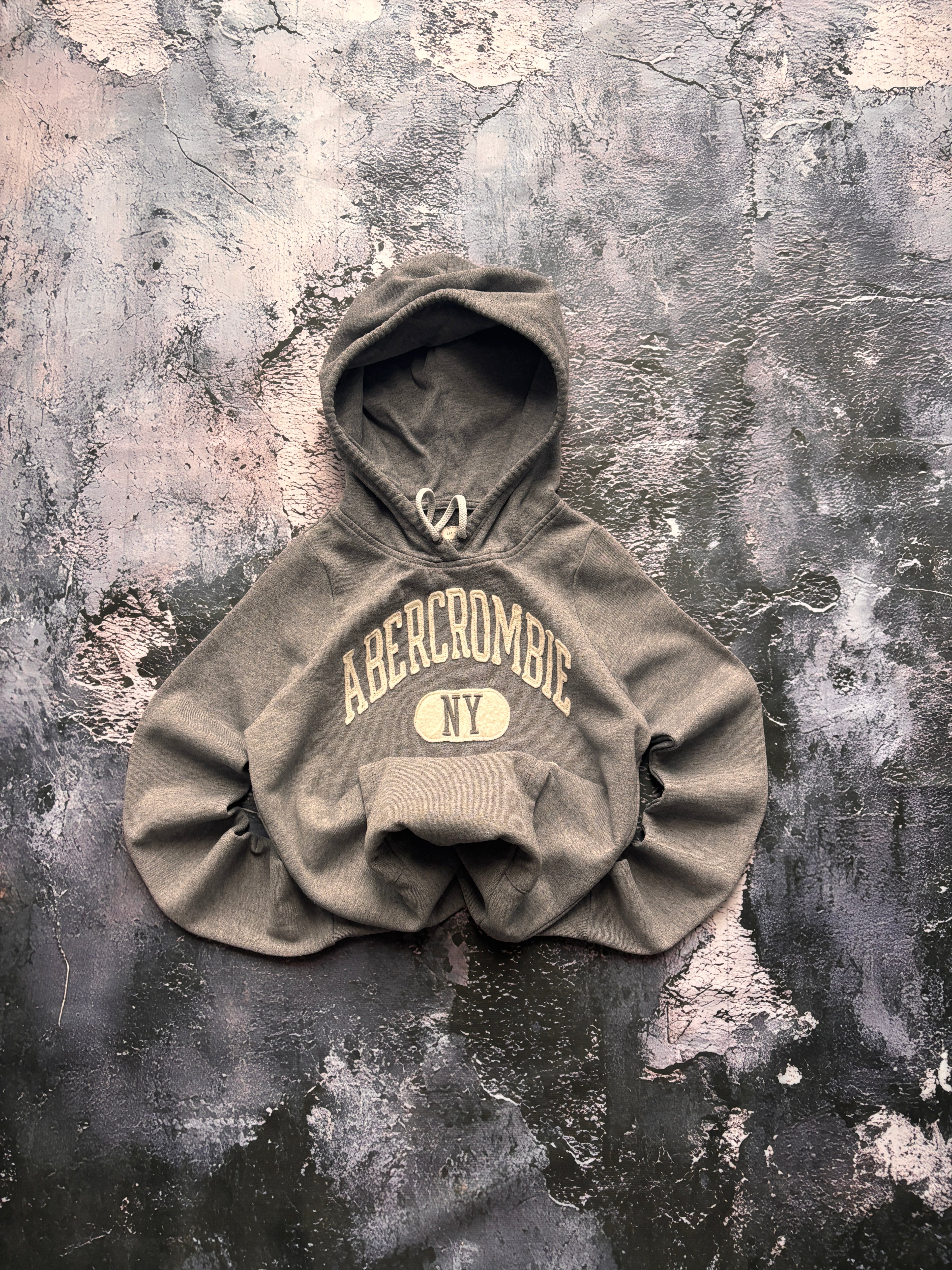 Bluza hoodie abr vintage prosty leko przylegający krój Basic szara