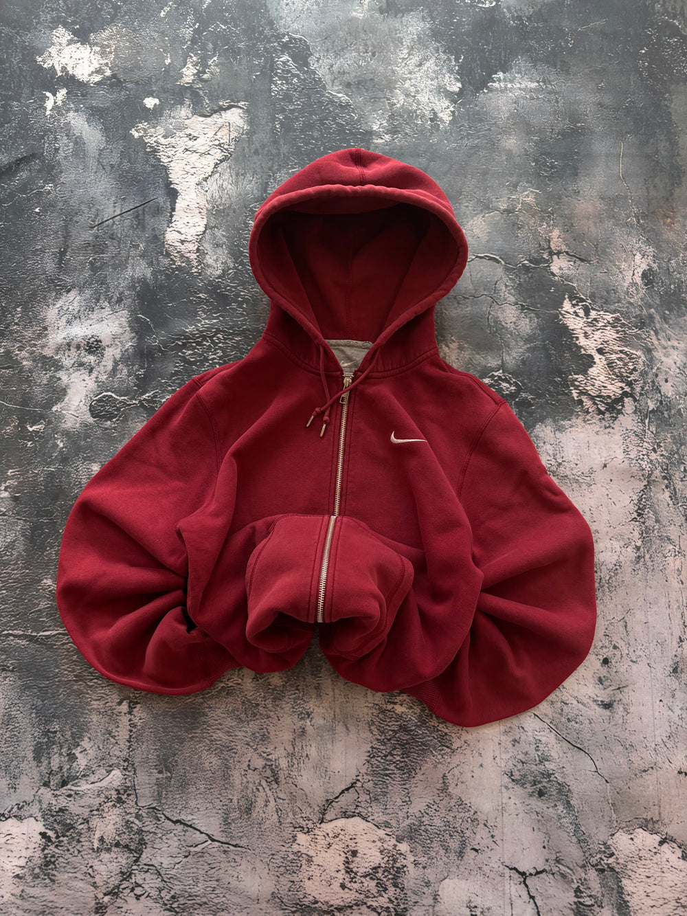 bluza zip hoodie Nike vintage czerwona  retro american streetwear