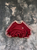 Longsleeve oversize w stylu vintage oldschool retro 90s adidas streetwear burgundowy