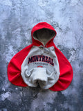Bluza hoodie szaro czerwona vintage MONTREAL oversize