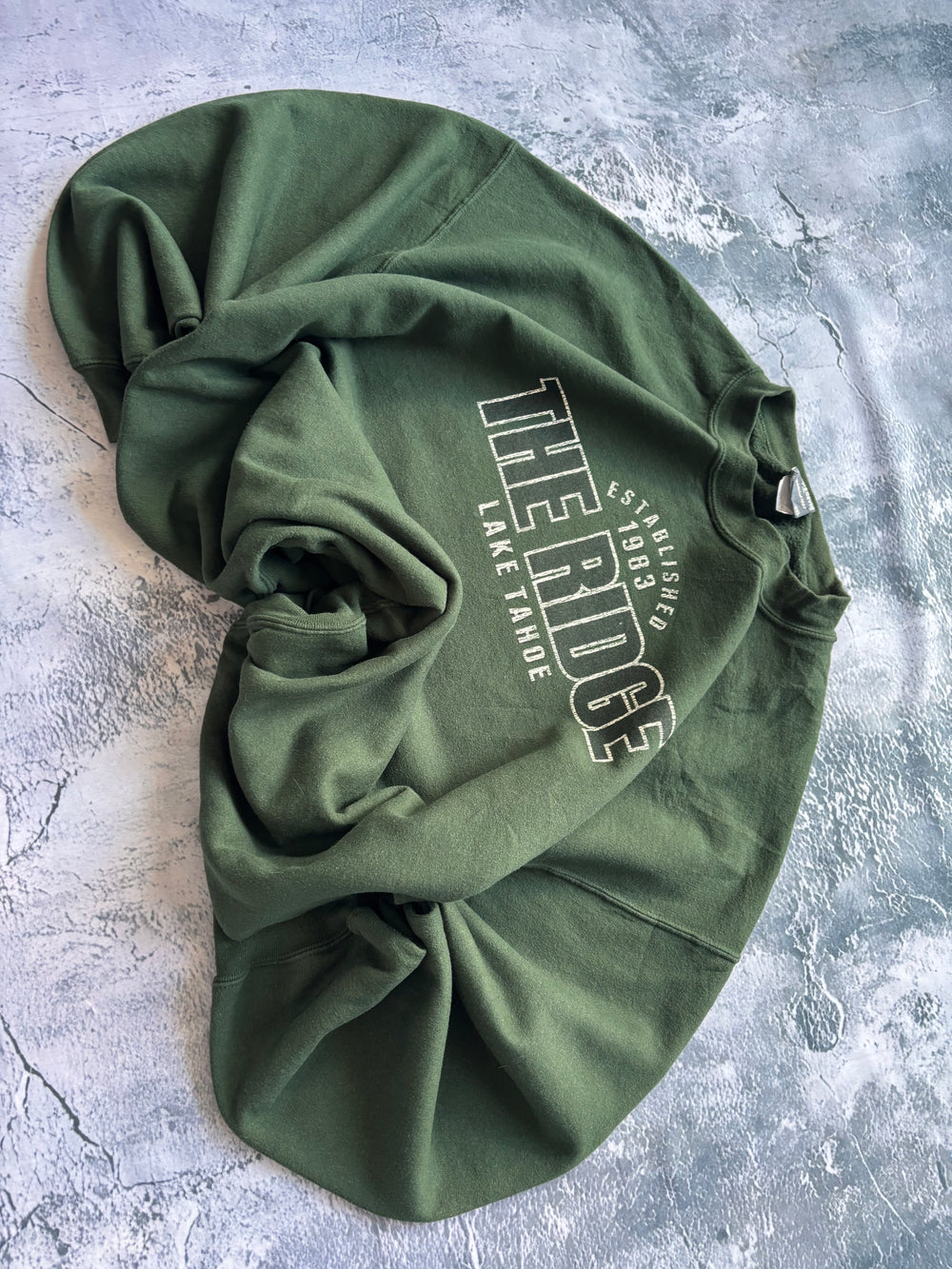 bluza crewneck oversize ciemnozielona THE RIDGE  usa