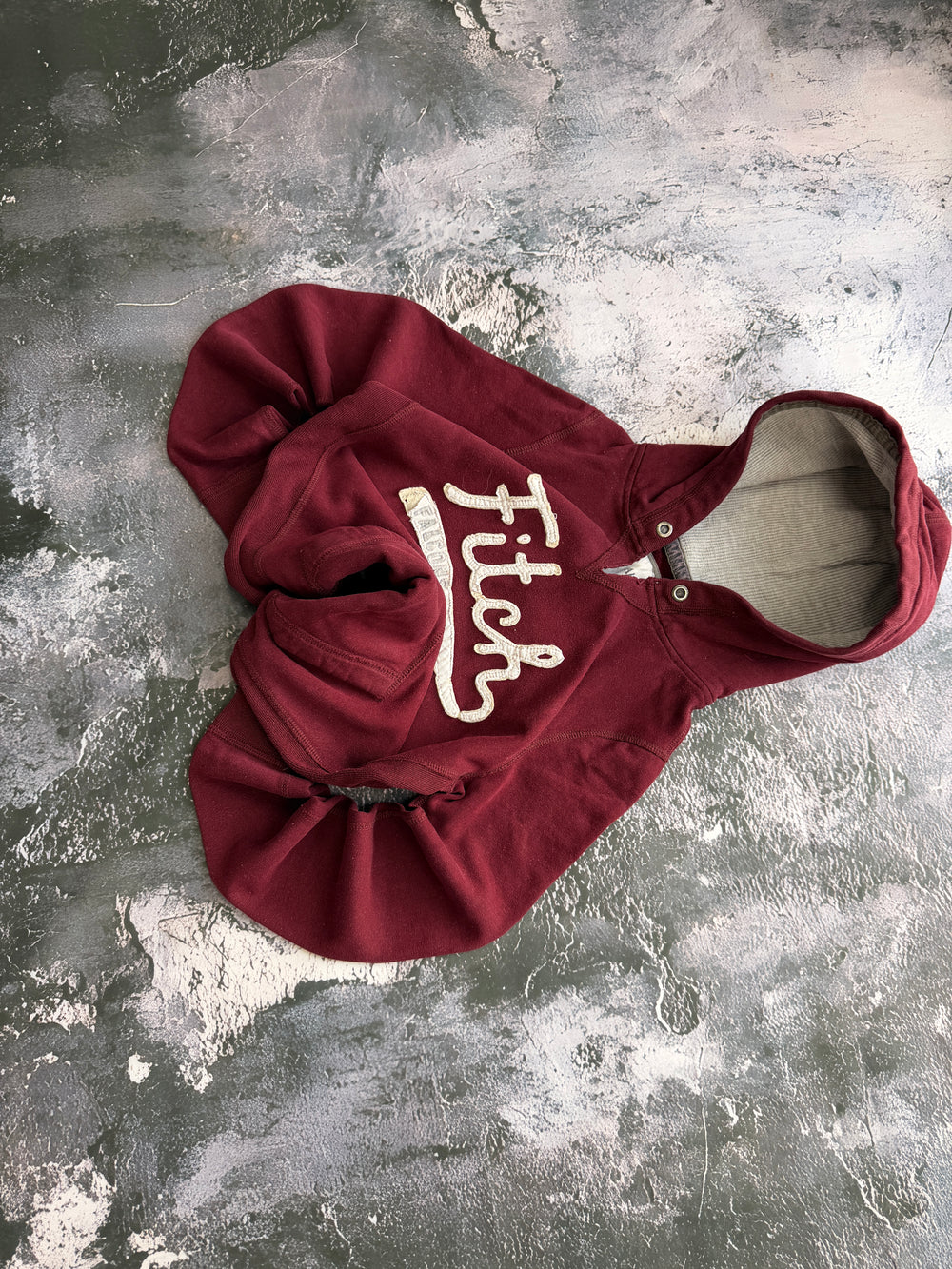 BLUZA HOODIE PROSTY KROJ UNIKATOWA ABERCROMBIE BURGUND Y2K RETRO VINTAGE