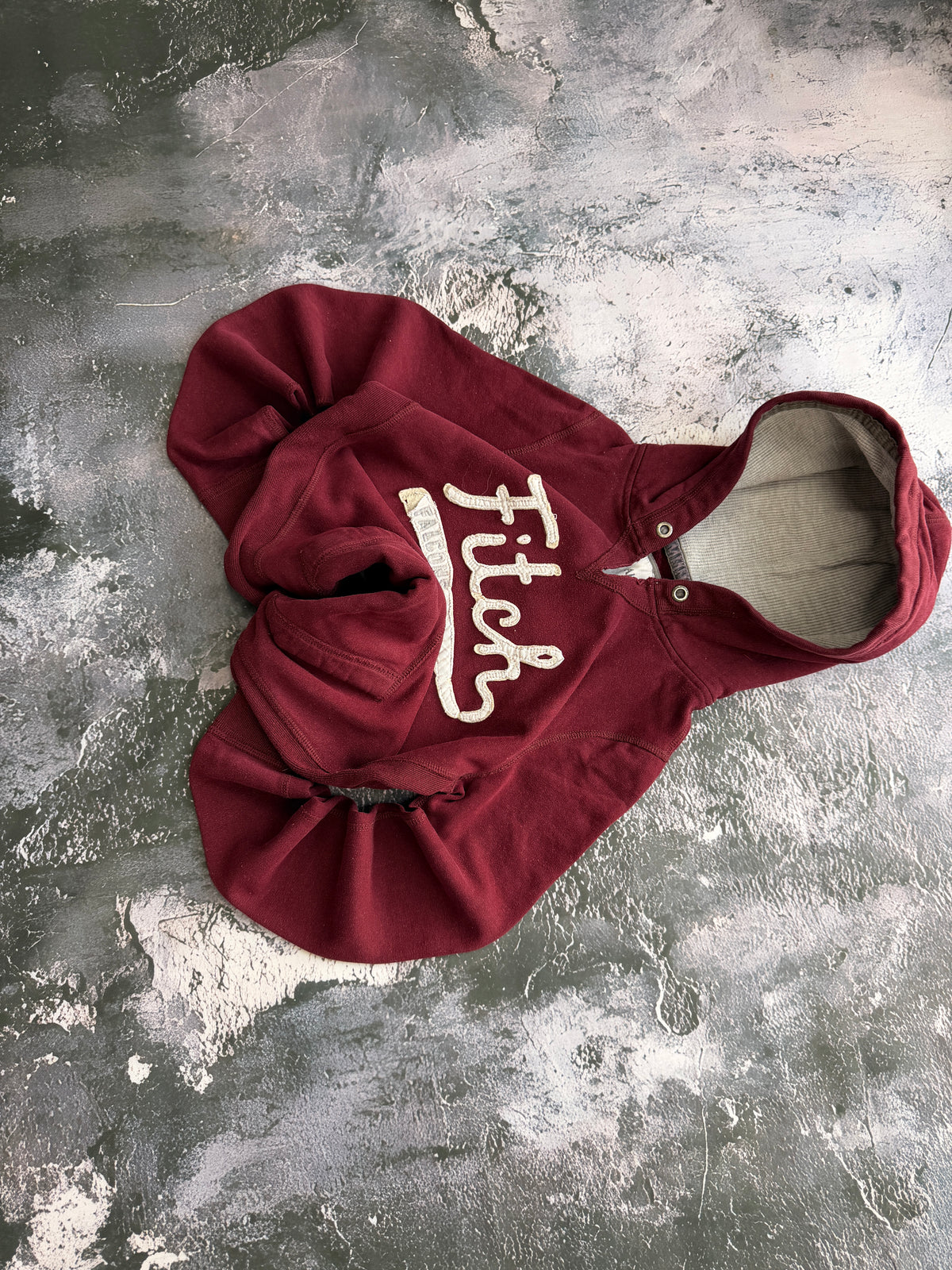 BLUZA HOODIE PROSTY KROJ UNIKATOWA ABERCROMBIE BURGUND Y2K RETRO VINTAGE