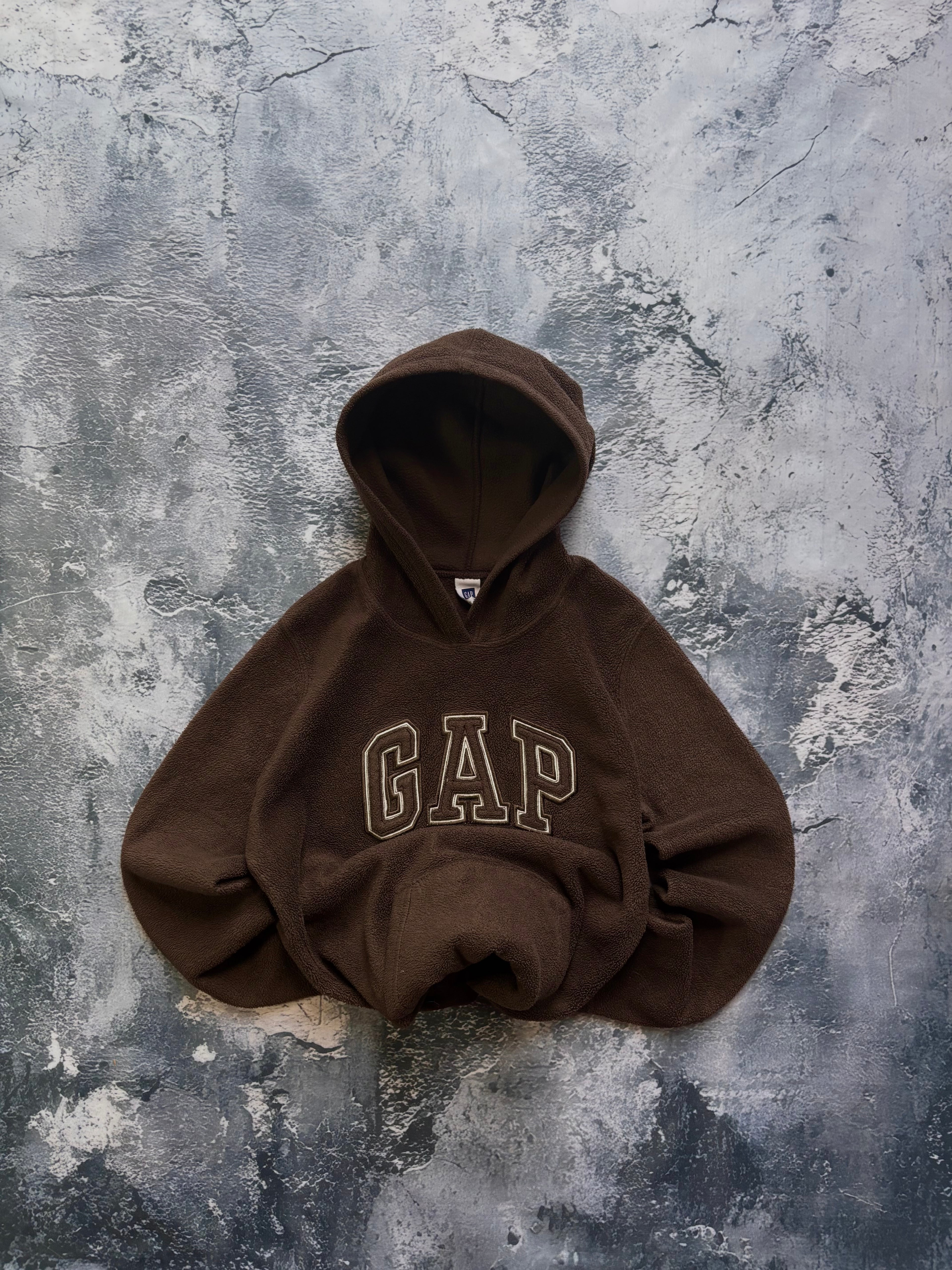 Bluza polar GAP brązowa oversize vintage oldschool retro streetwear cozy