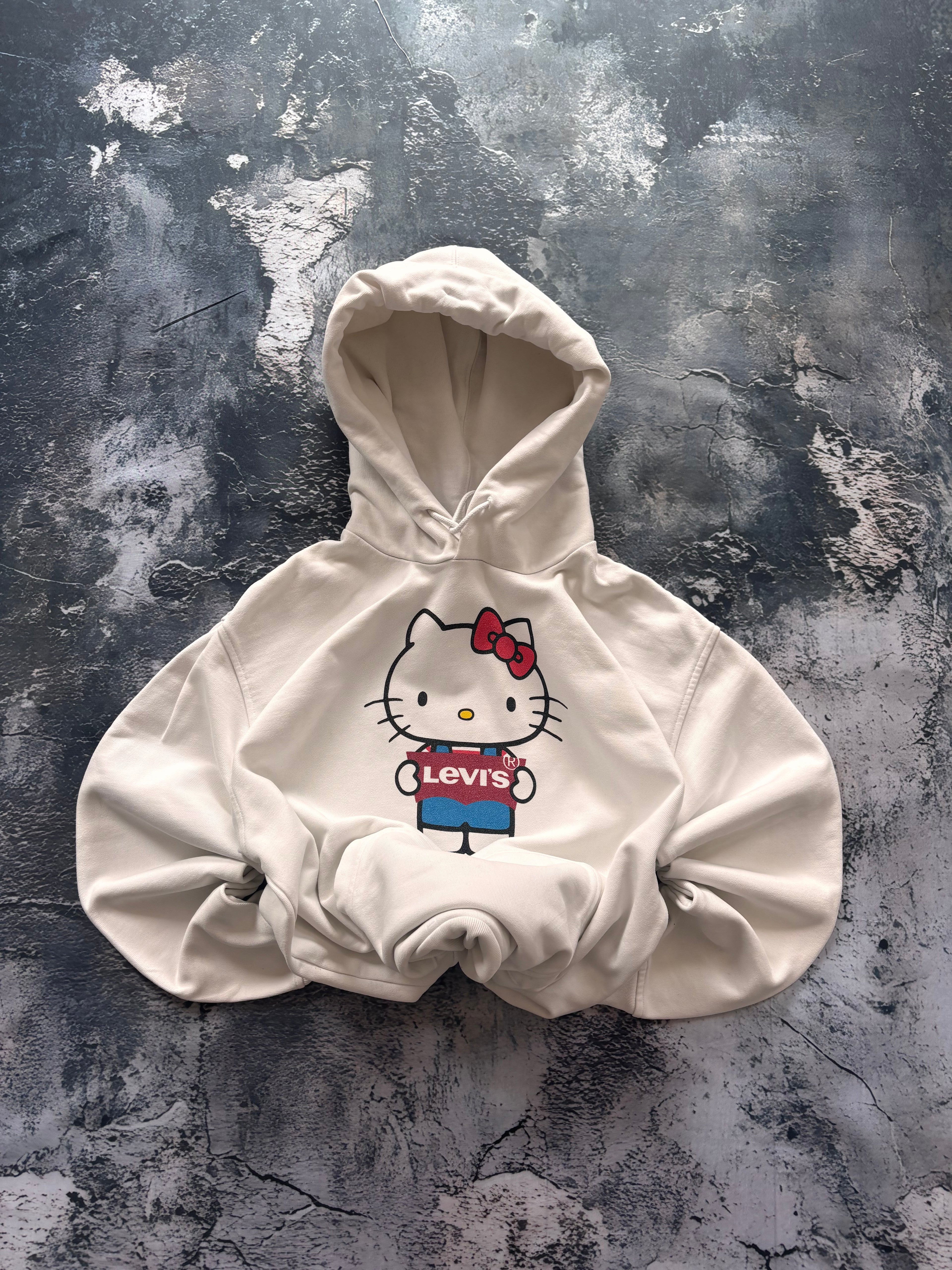 bluza hoodie HELLO KITTY X LEVIS vintage biała