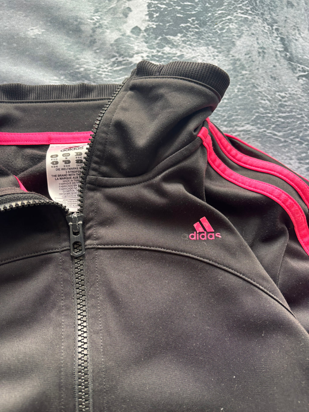 bluza adidas zip czarna vintage retro