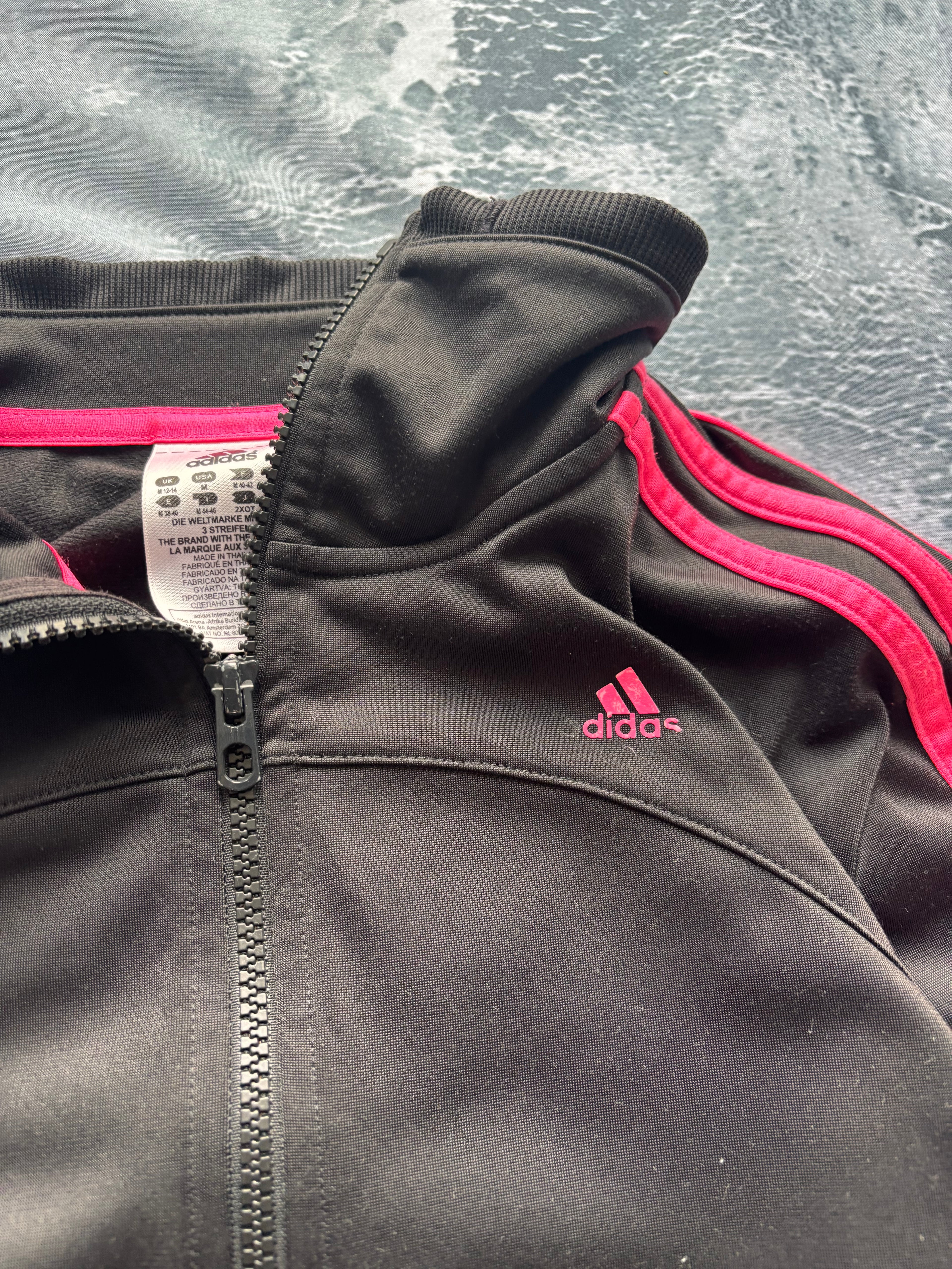 bluza adidas zip czarna vintage retro