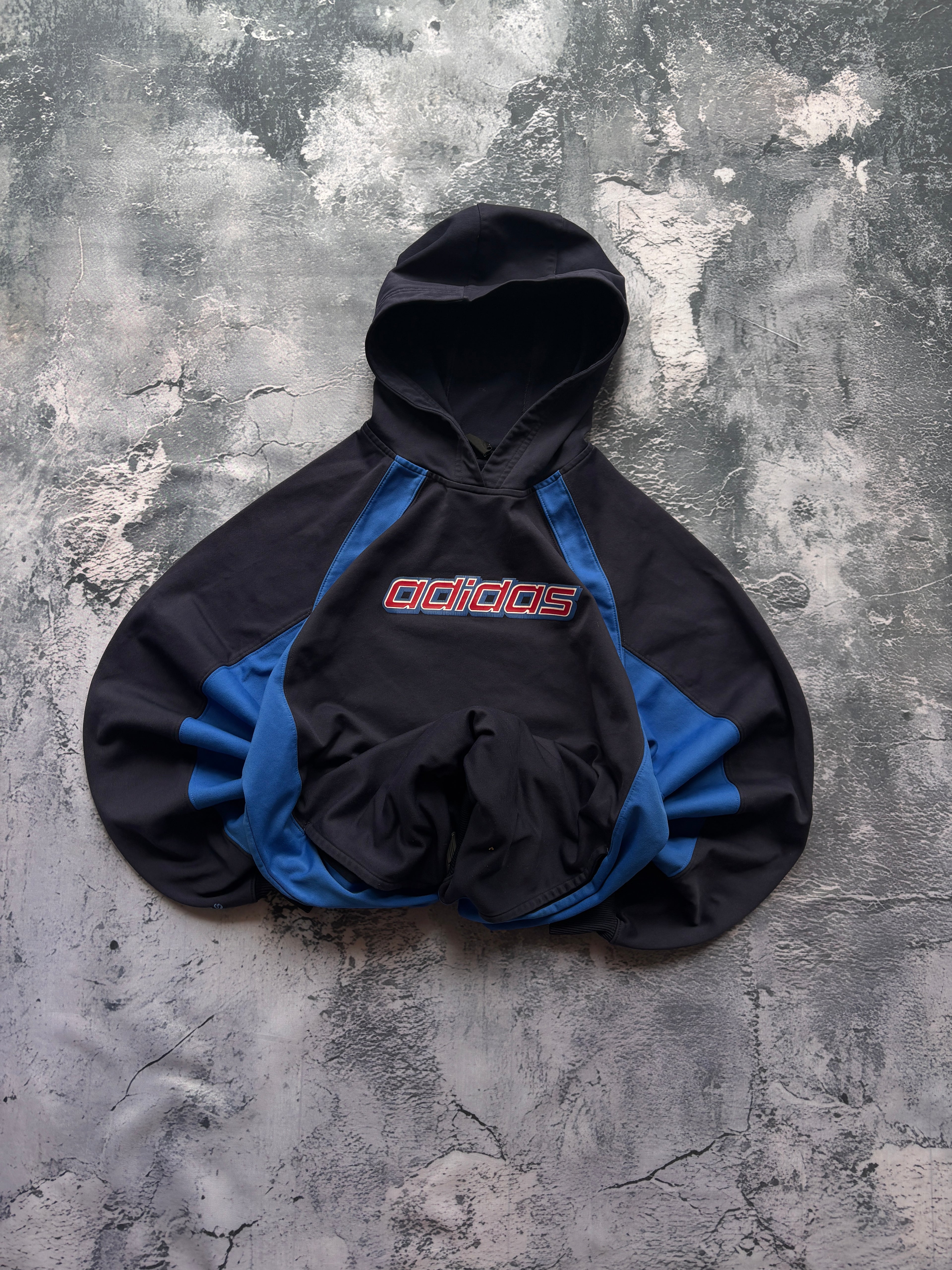 BLUZA SPORTOWA ADIDAS OVERSIZE SPORTOWY MATERIAŁ RETRO AMERICAN STREETWEAR 90S