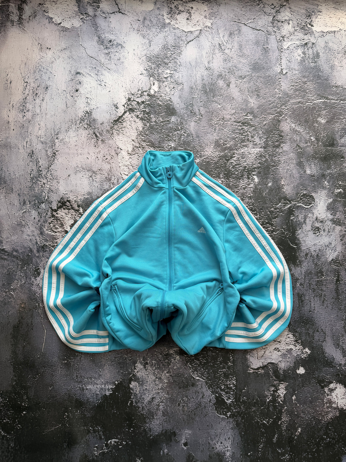BLUZA ZIP ADIDAS TIFFANY BLUE W PASKI KLASYCZNA BASIC