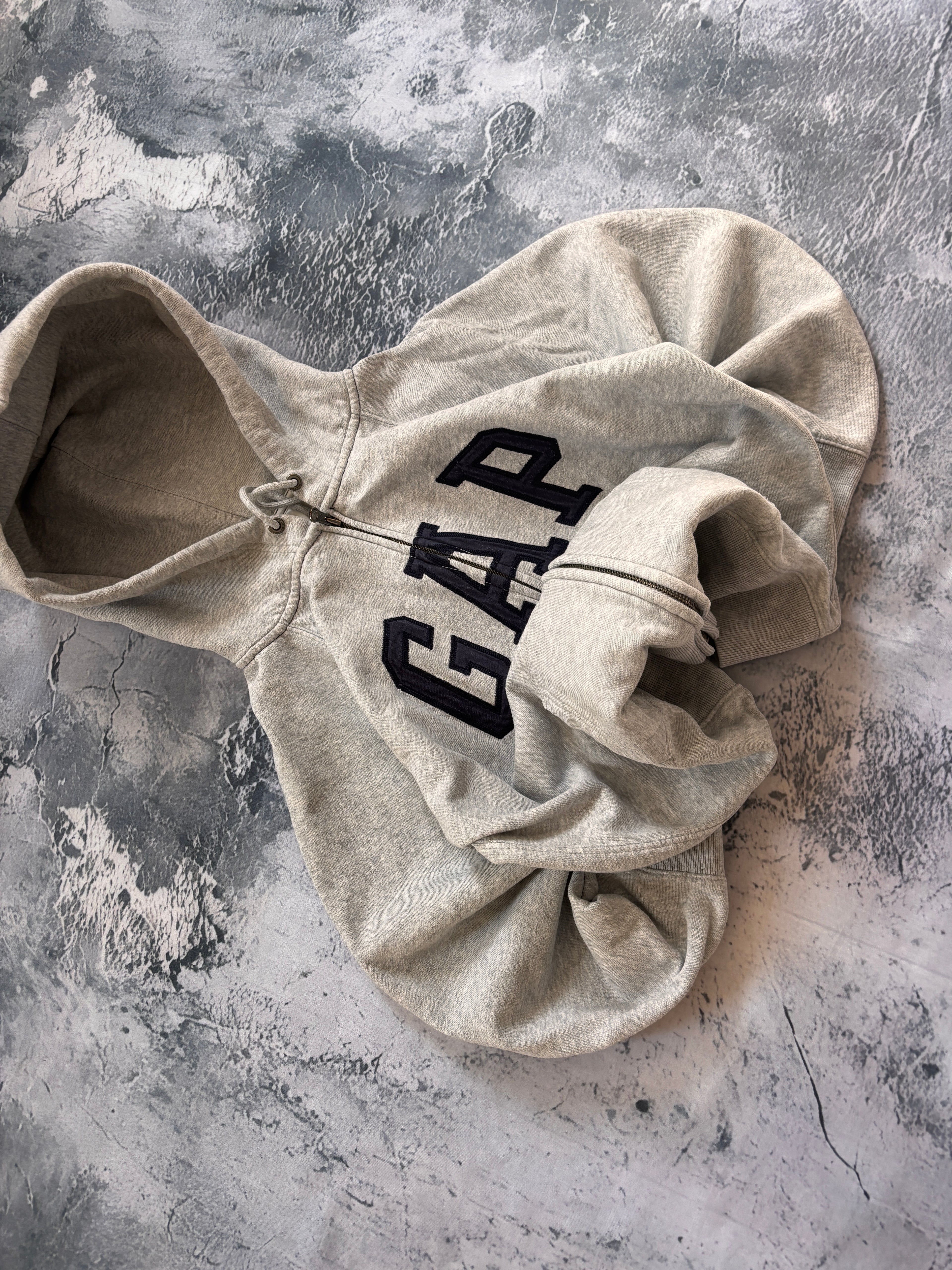 bluza zip hoodeiu GAP czarne logo America streetwear