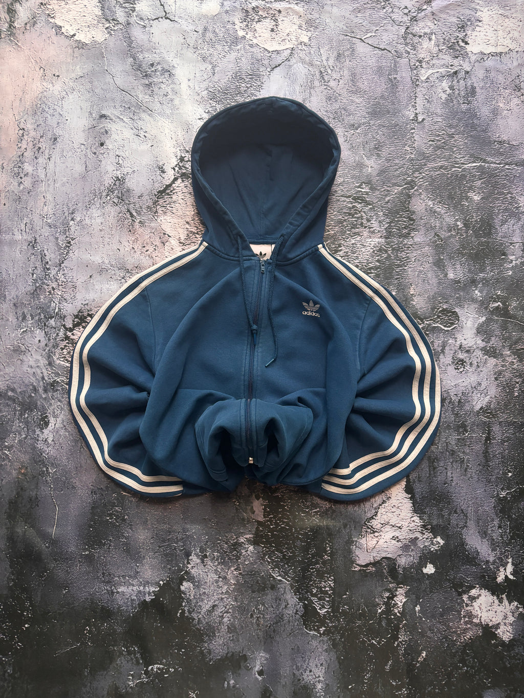 BLUZA ZIP HOODIE ADIDAS BŁĘKITNA BLUE RETRO AMERICAN STREETWEAR