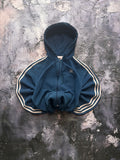 BLUZA ZIP HOODIE ADIDAS BŁĘKITNA BLUE RETRO AMERICAN STREETWEAR