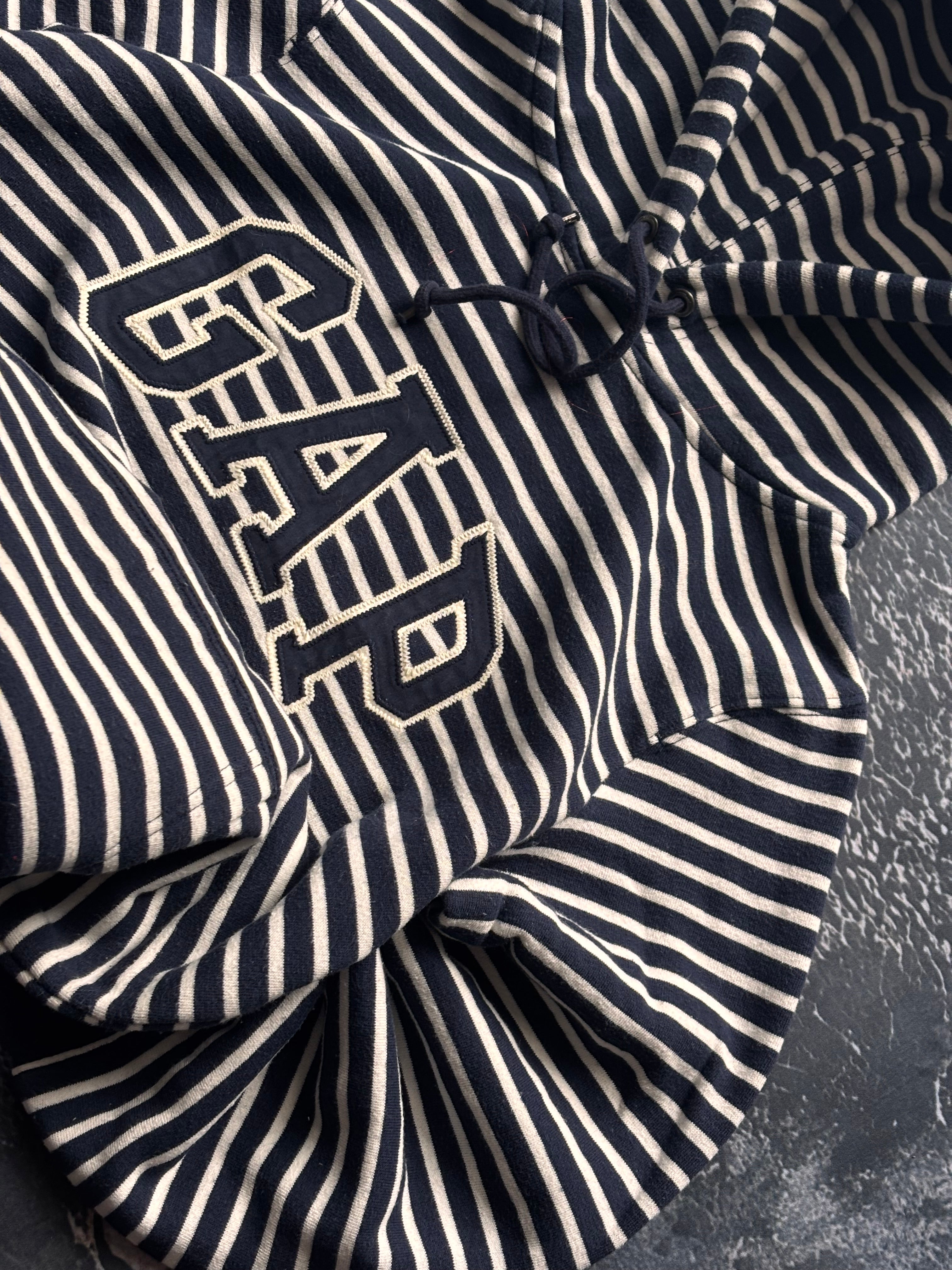 bluza hoodie Gap w paski granatowa vintage stripes american 90s
