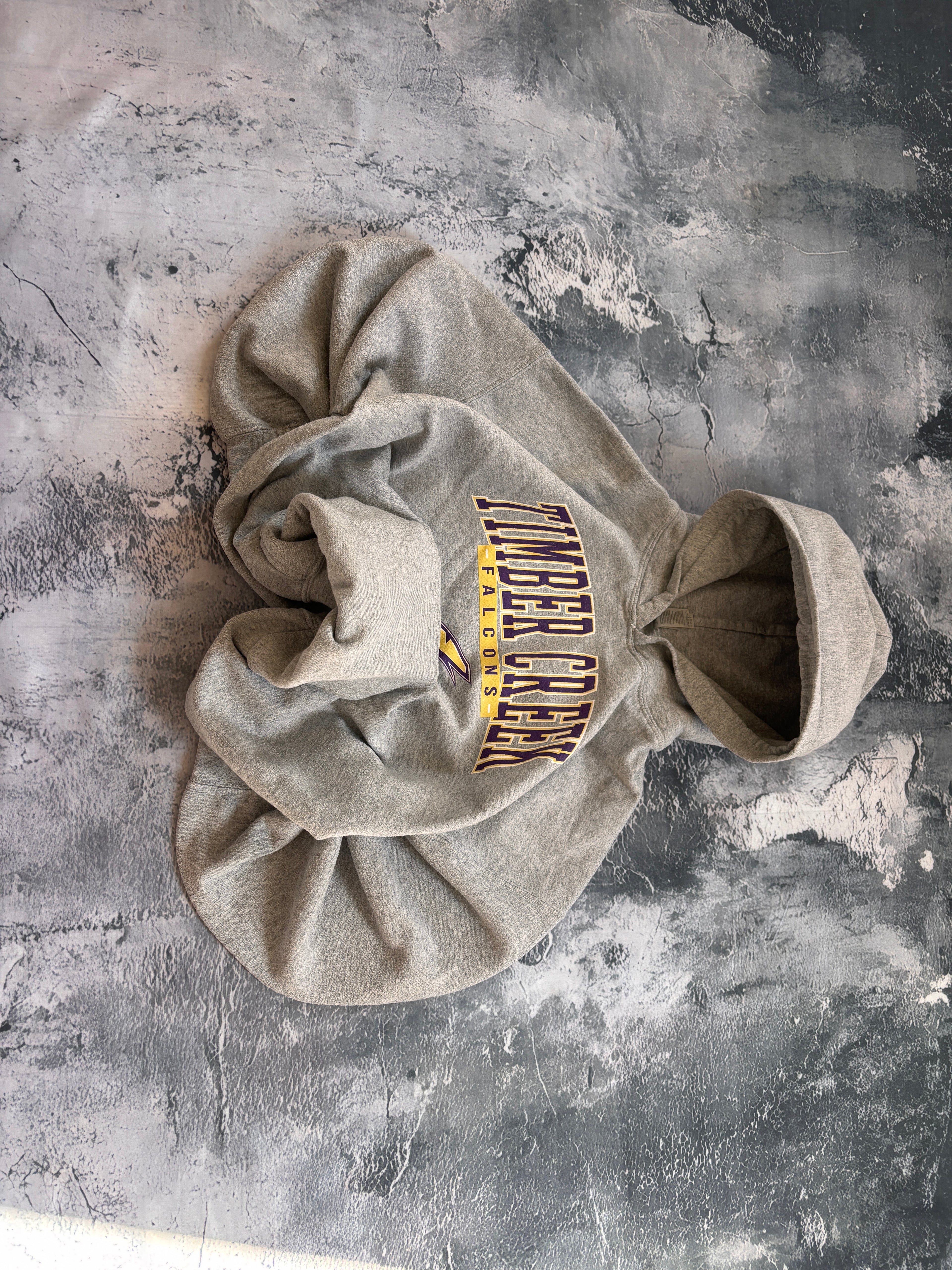 Bluza hoodie uniwersytecka szara oversize