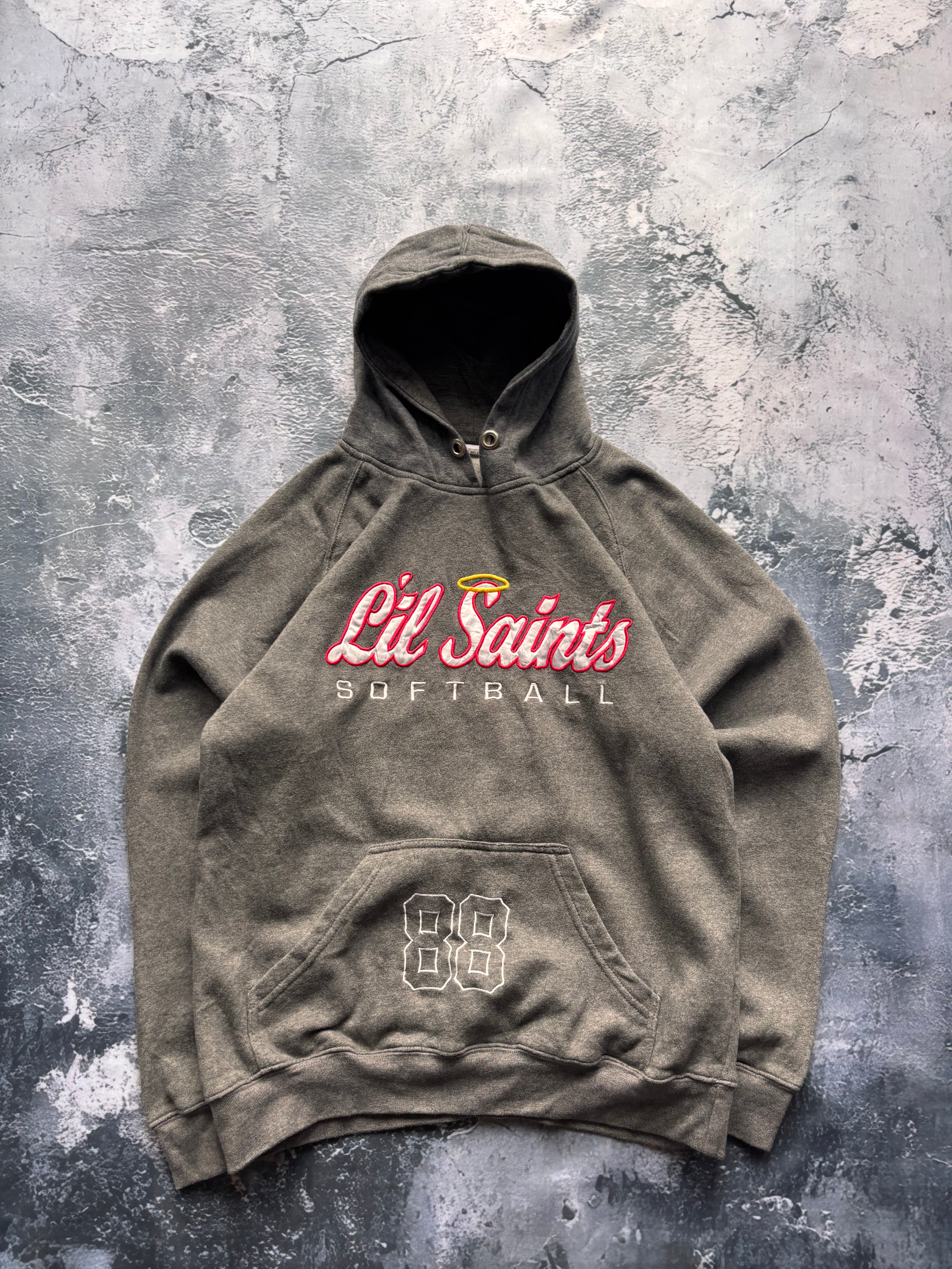 Bluza hoodie SOFTBALL USA unikat vintage szara 88