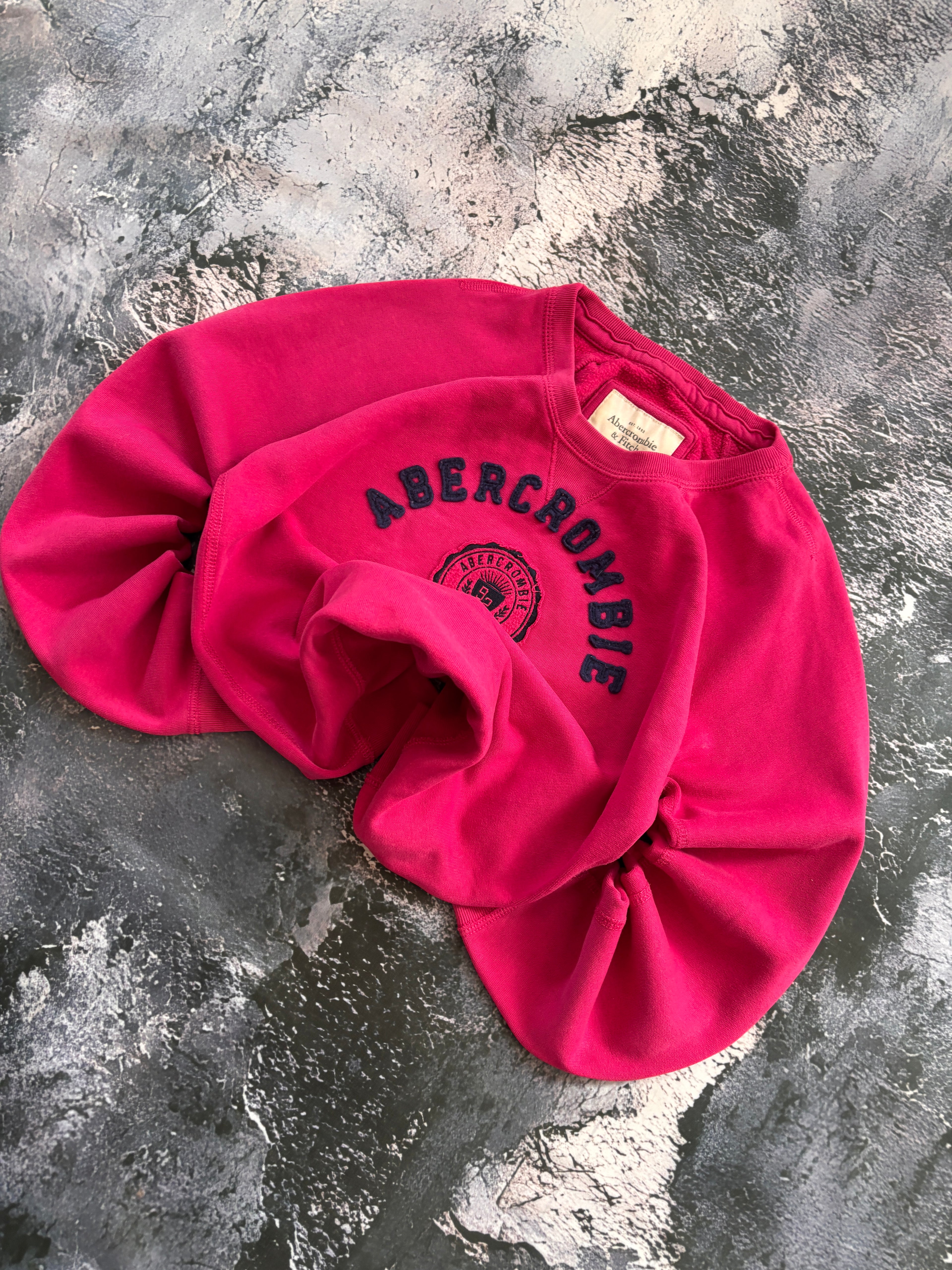 BLUZA CREWNECK ABERCROMBIE PROSTY KRÓJ PINK