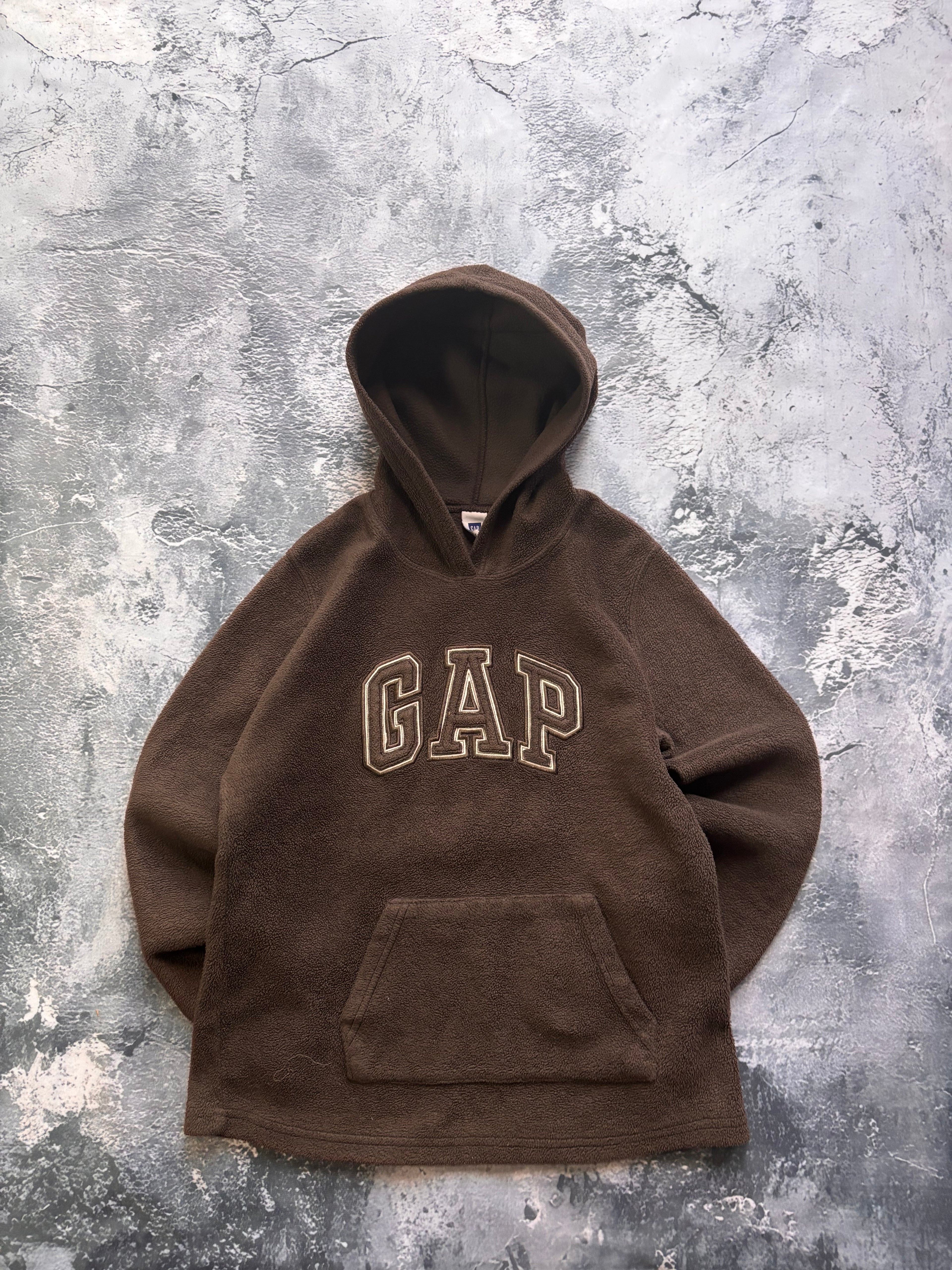 Bluza polar GAP brązowa oversize vintage oldschool retro streetwear cozy