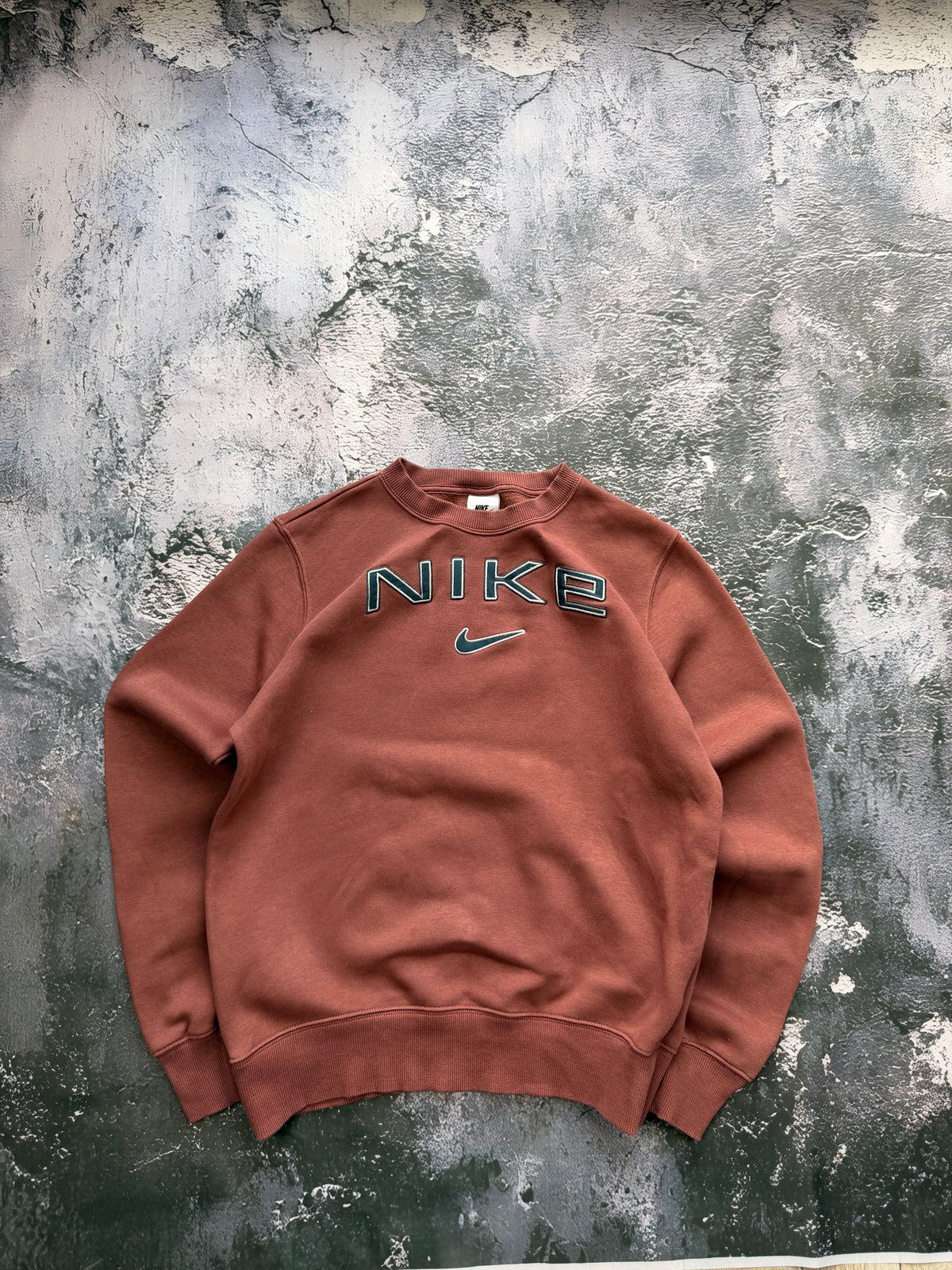 BLUZA HOODIE CREWNECK RETRO AMERICAN STREETWEAR HAFT UNIKAT BROWN JESIEŃ