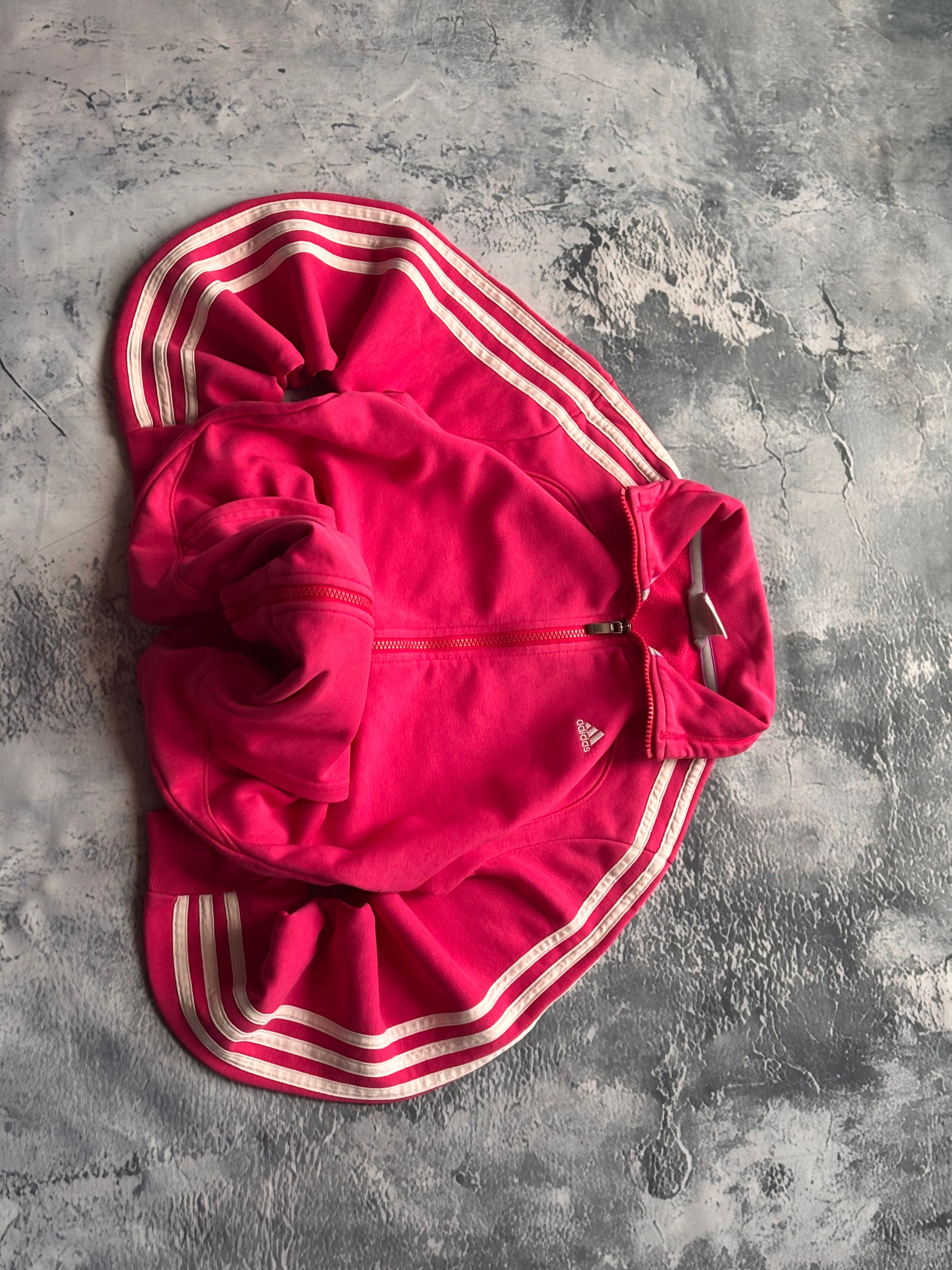 bluza zip pink w paski vintage 90s prosty krój