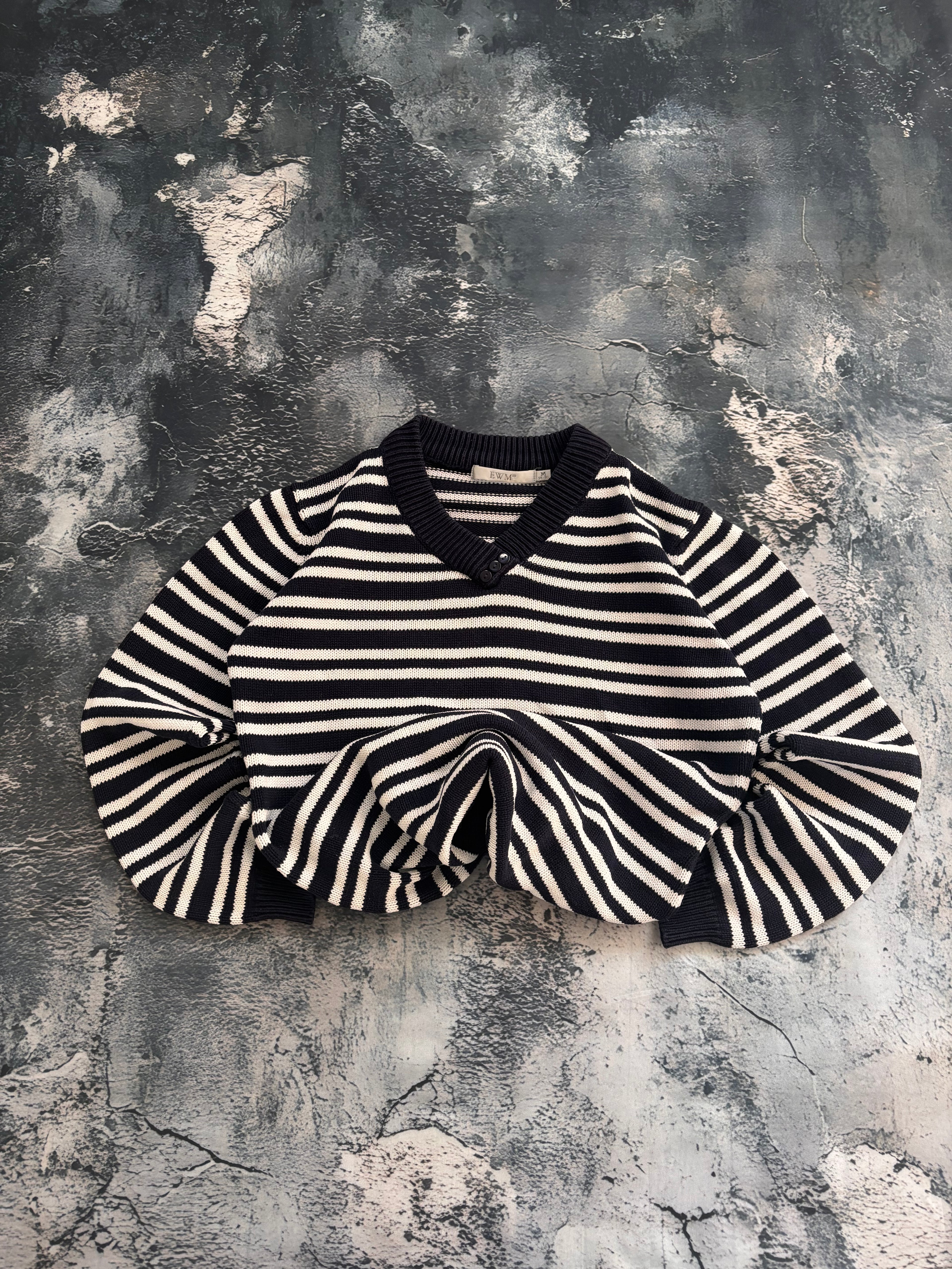 Sweter czarno biały w paski 100% bawełna