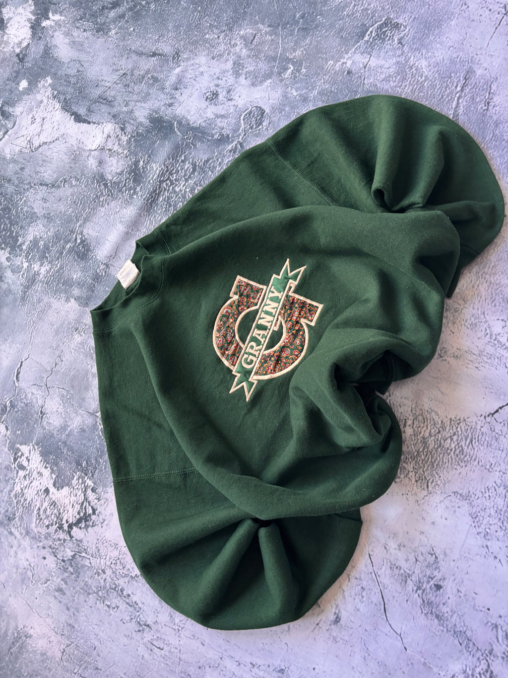 bluza crewneck GRANNY HAFT vintage ciemnozielona