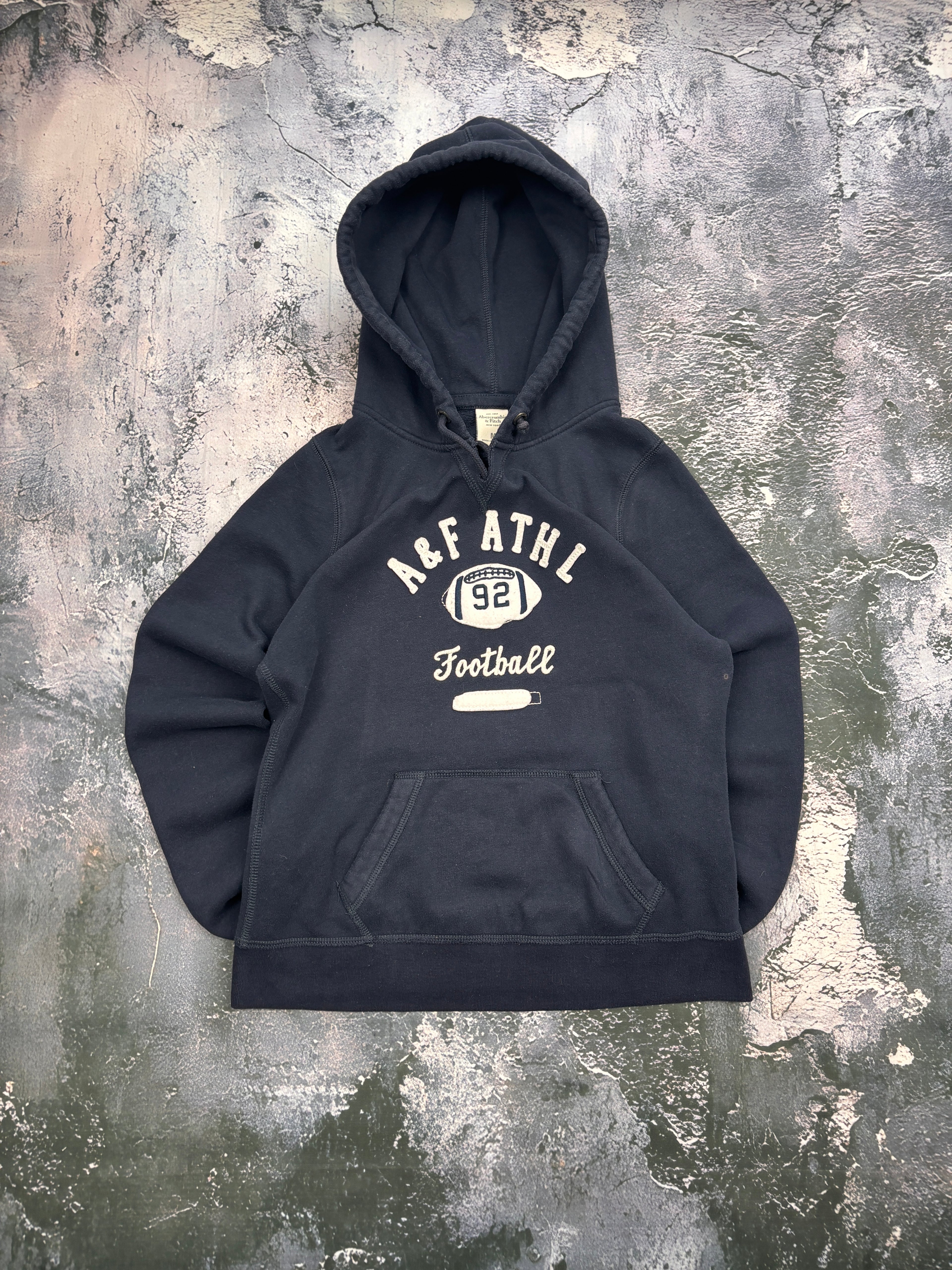 BLUZA HOODIE ABERCROMBIE FOOTBALL VINTAGE GRANAT