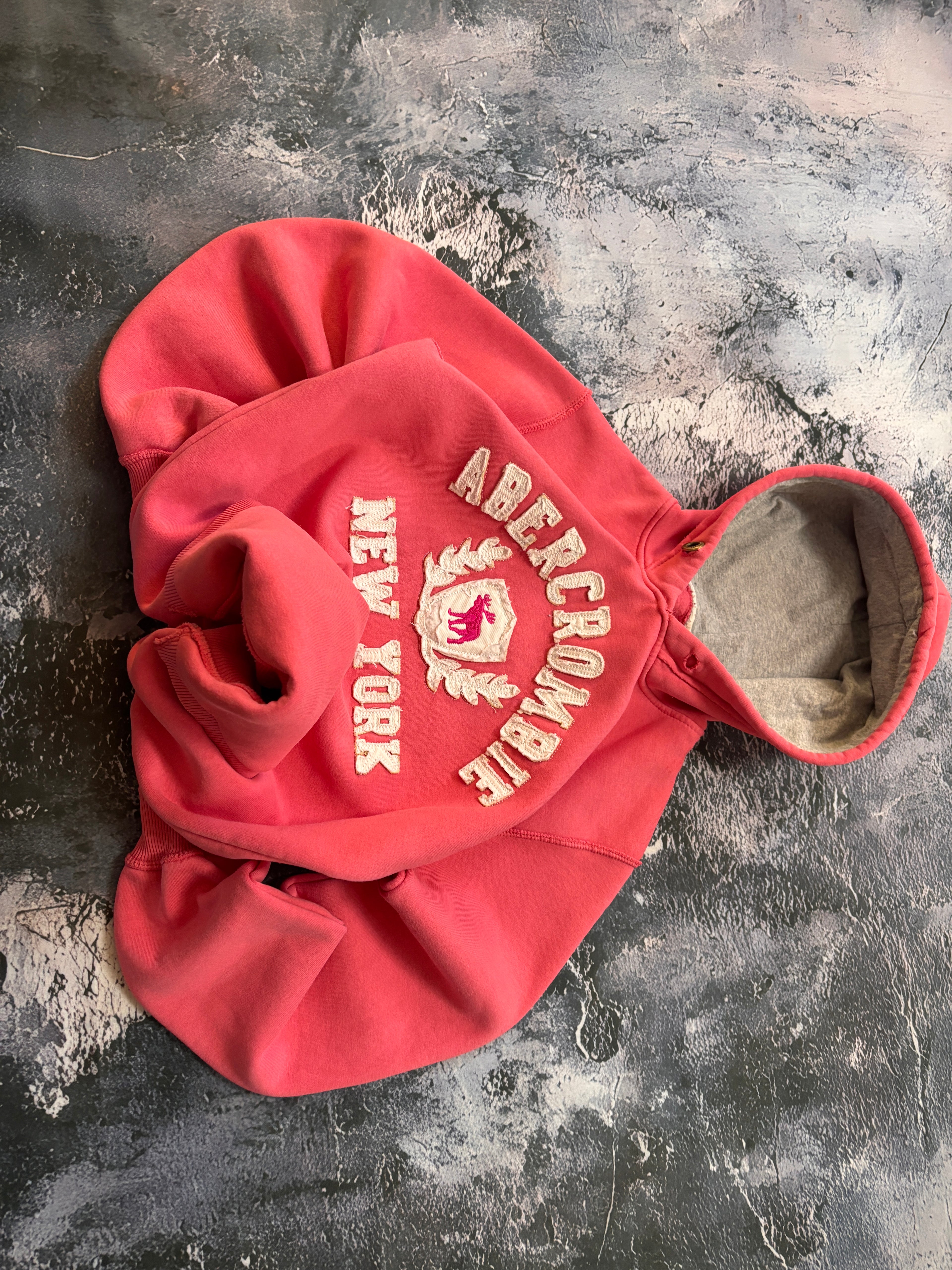 bluza hoodie Abercrombie oversize haft retro