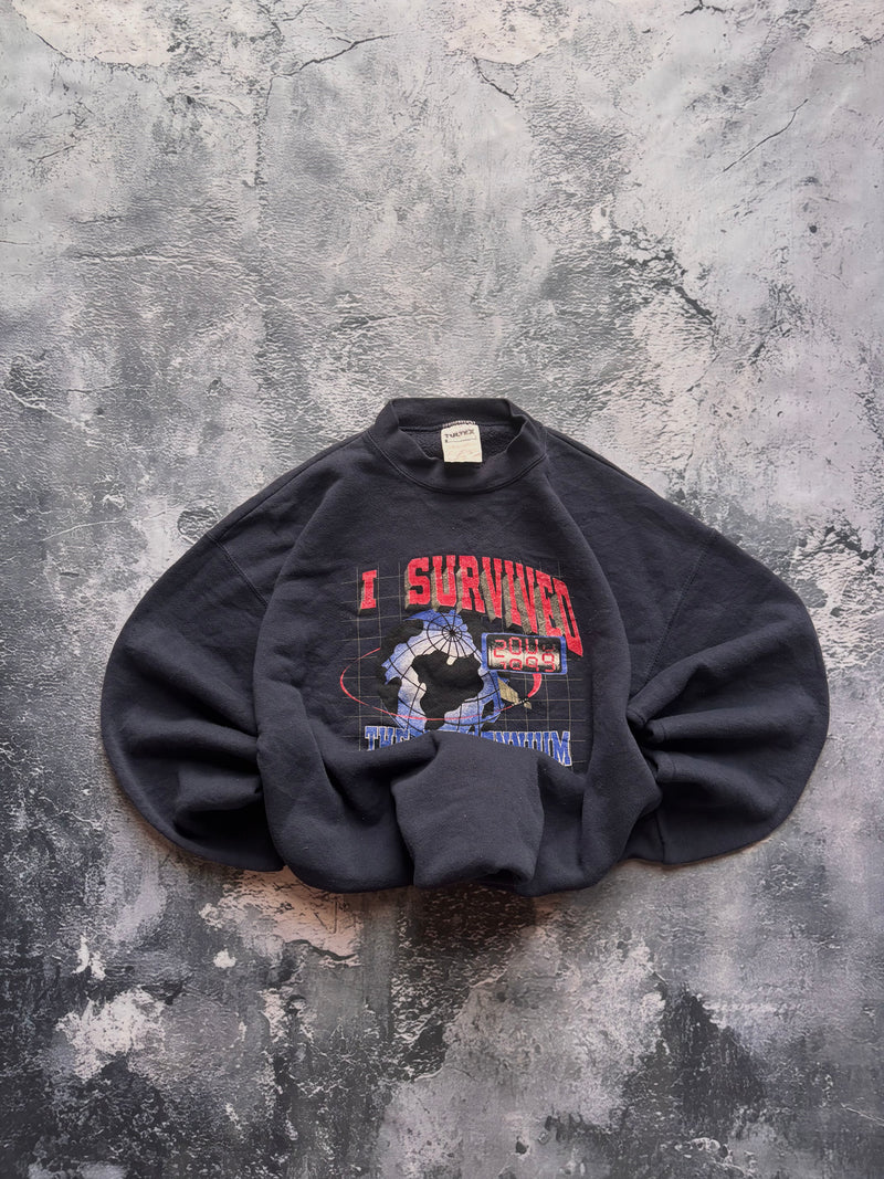Bluza crewneck I Survived vintage oldschool retro 90s y2k streetwear graphic