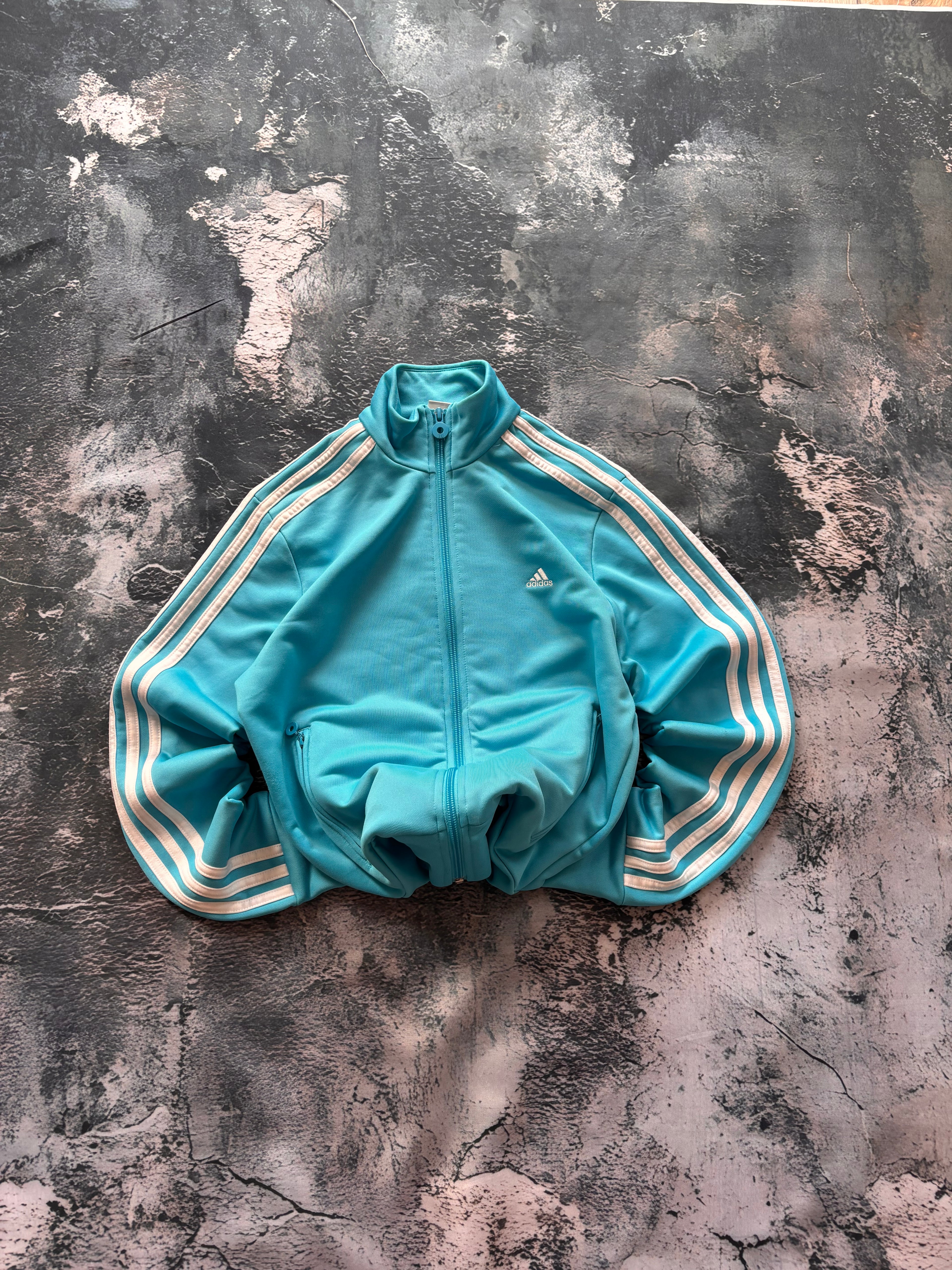 bluza zip adidas Tiffany blue w paski viralowa z tiktoka