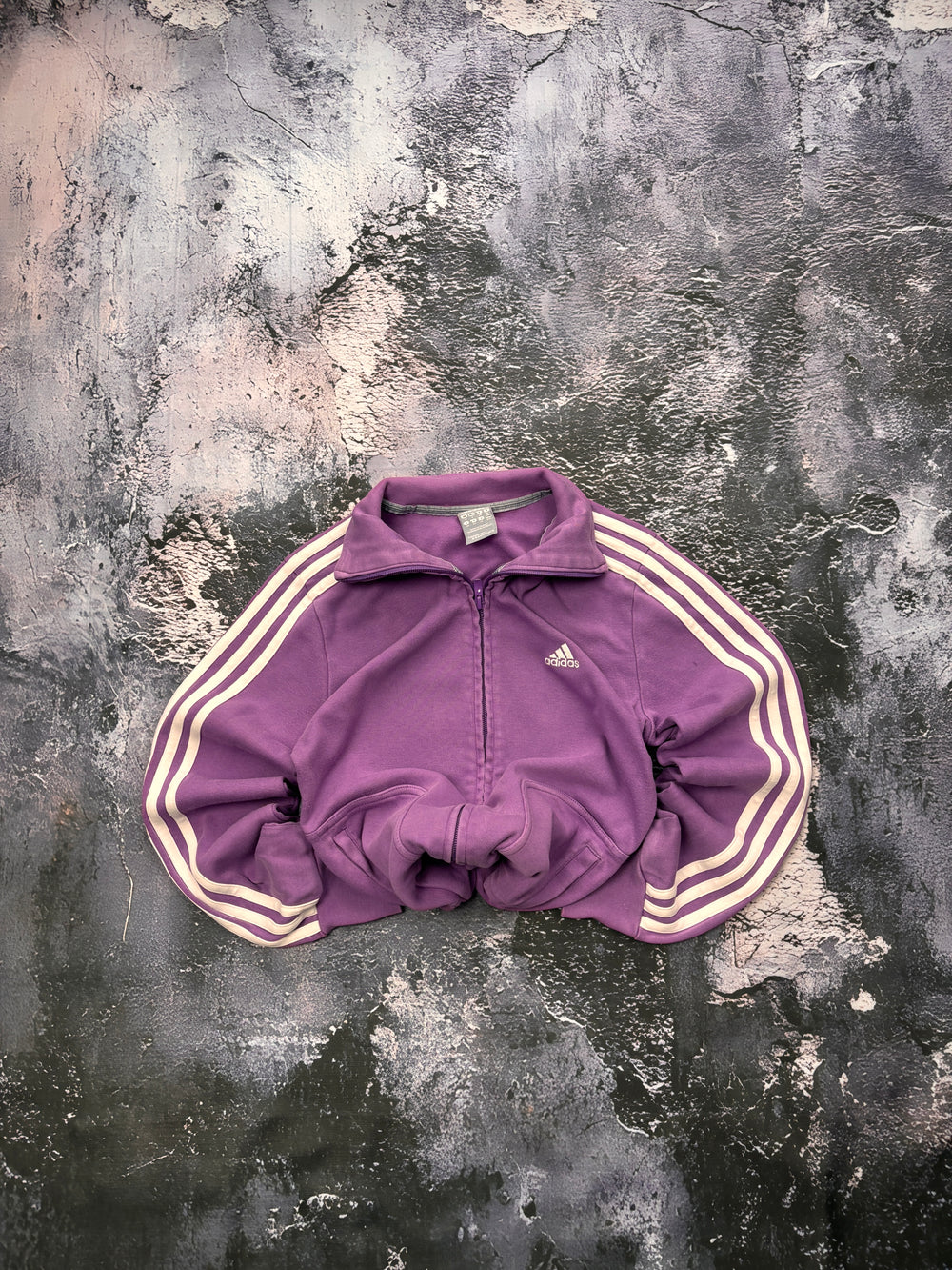 KLASYCZNA ZIP BLUZA ADIDAS FIOLETOWA VINTAGE PROSTY KRÓJ