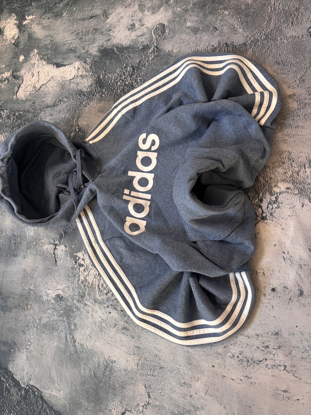 bluza hoodie Adidas big logo blue w paski viral