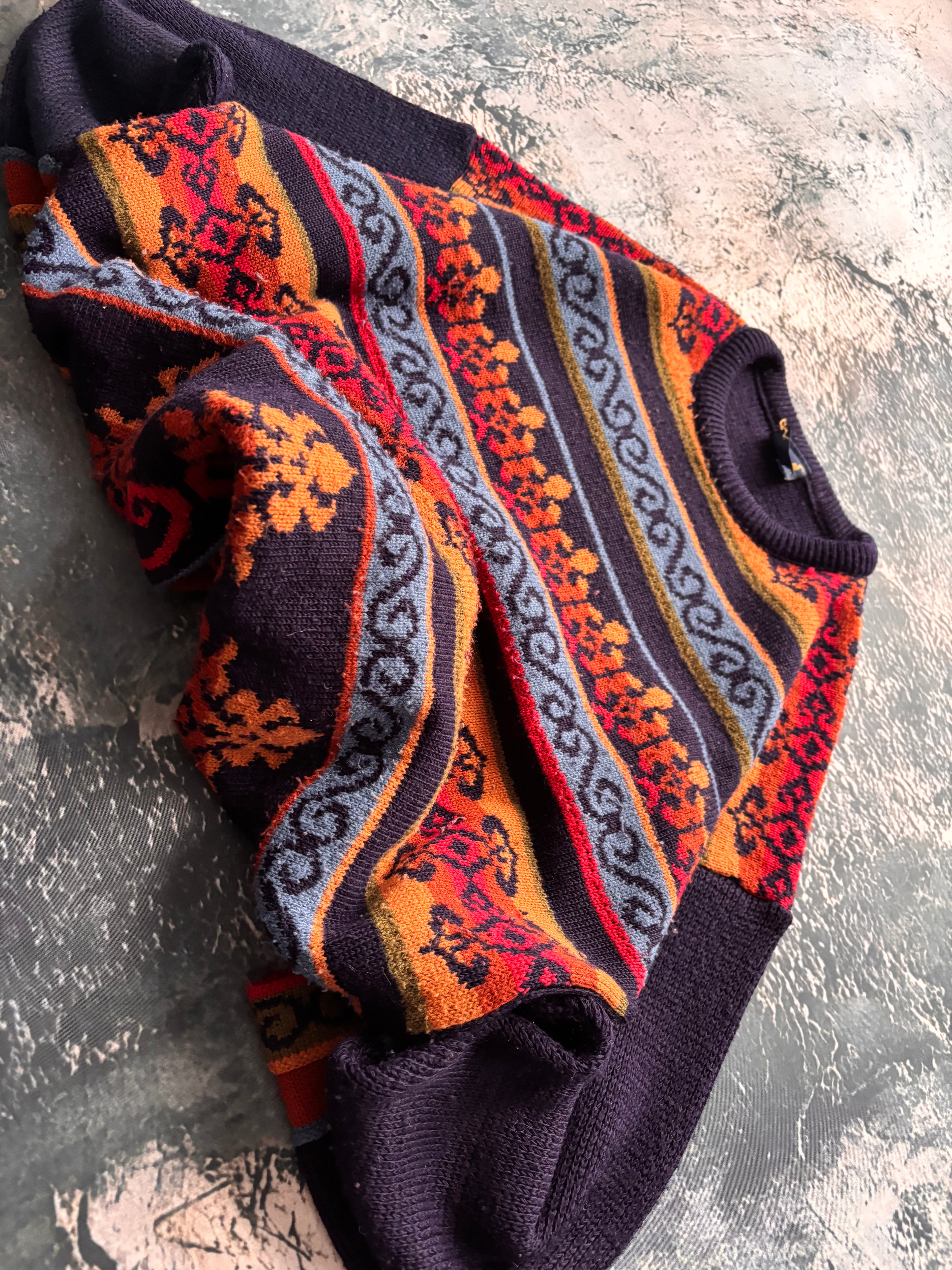 Sweter we wzory multicolor oversize