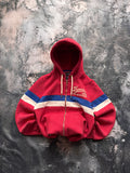 bluza zip hoodie czerwona w paski superdry vintage