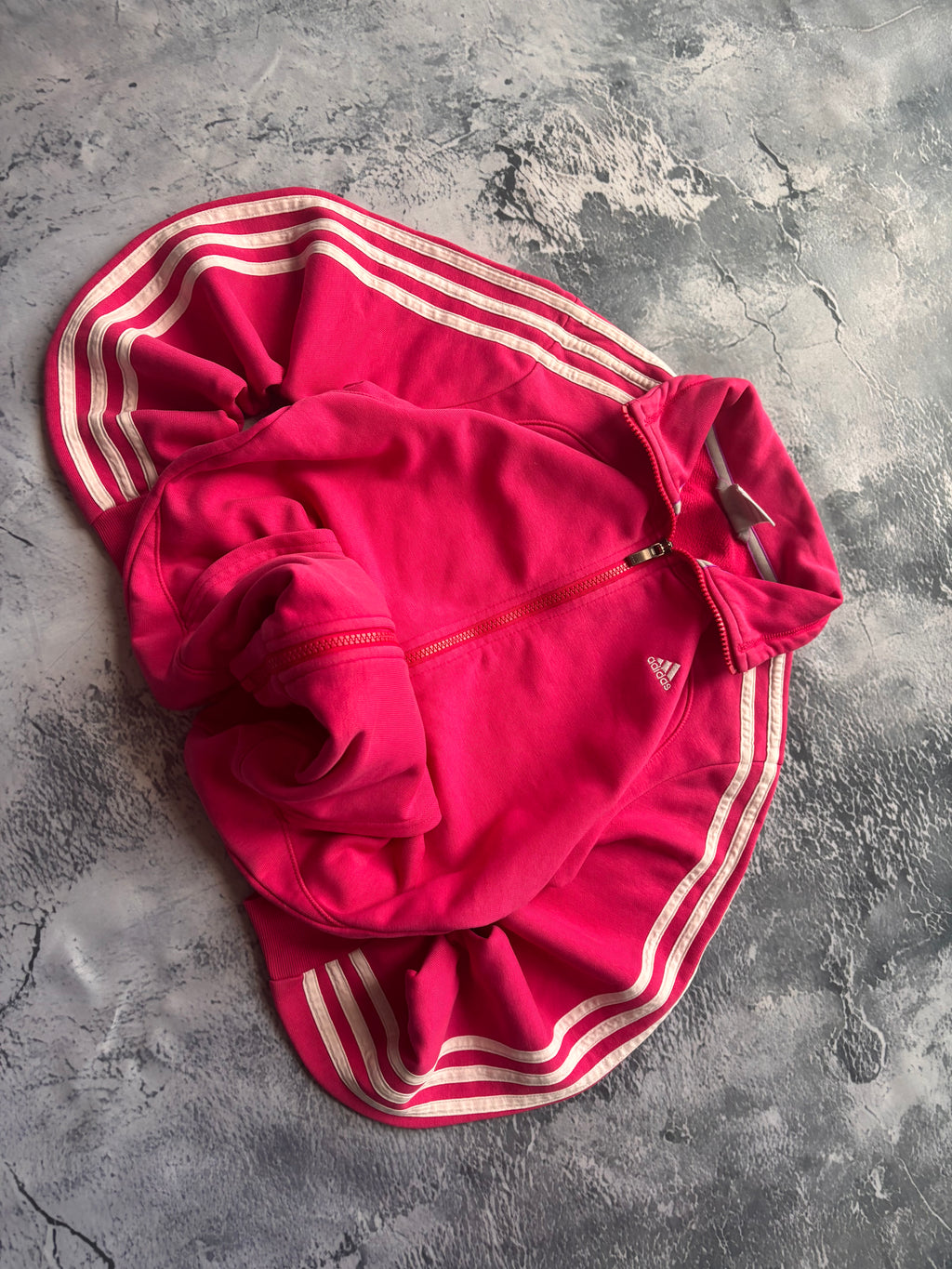 bluza zip pink w paski vintage 90s prosty krój