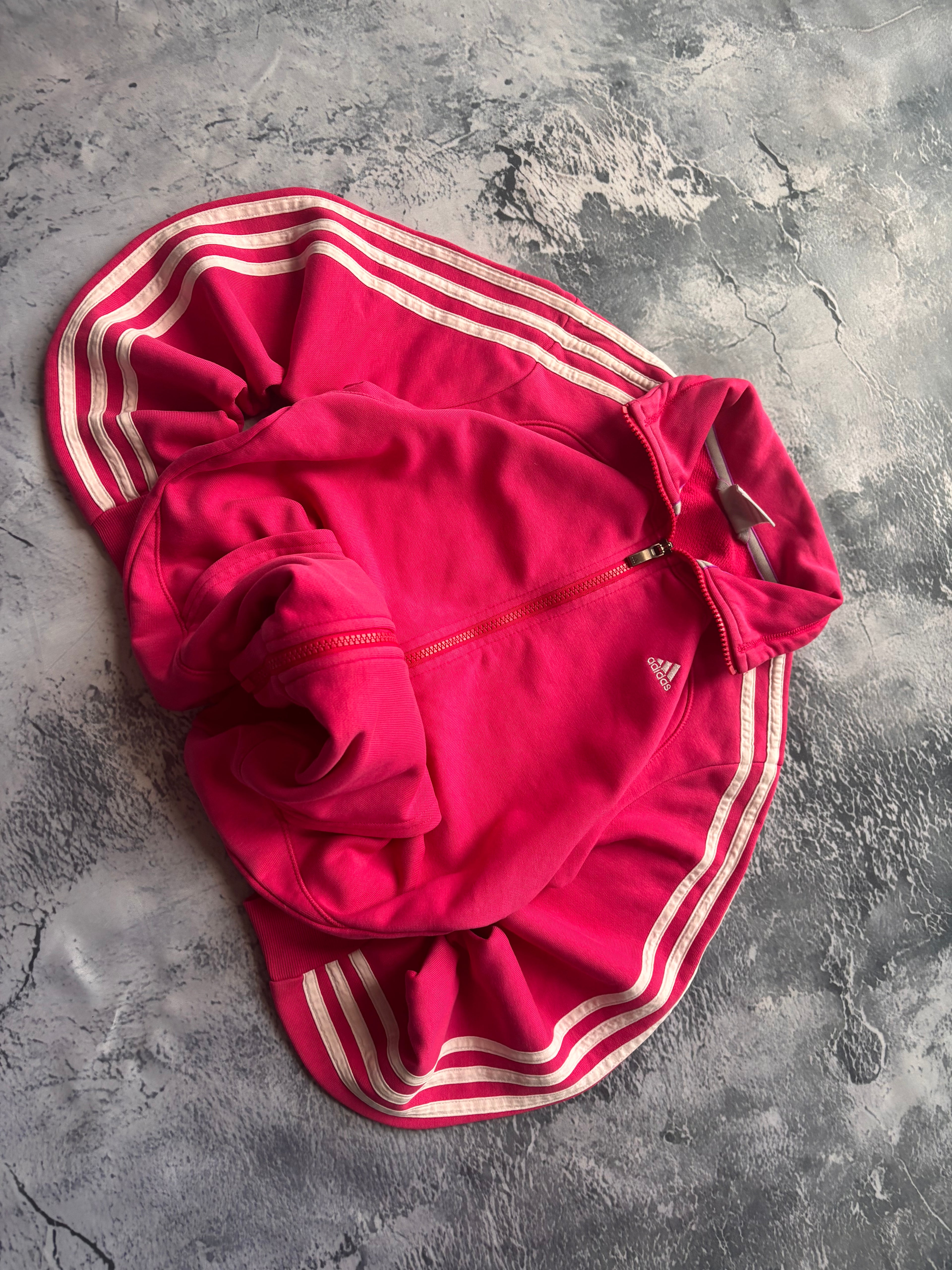 bluza zip pink w paski vintage 90s prosty krój