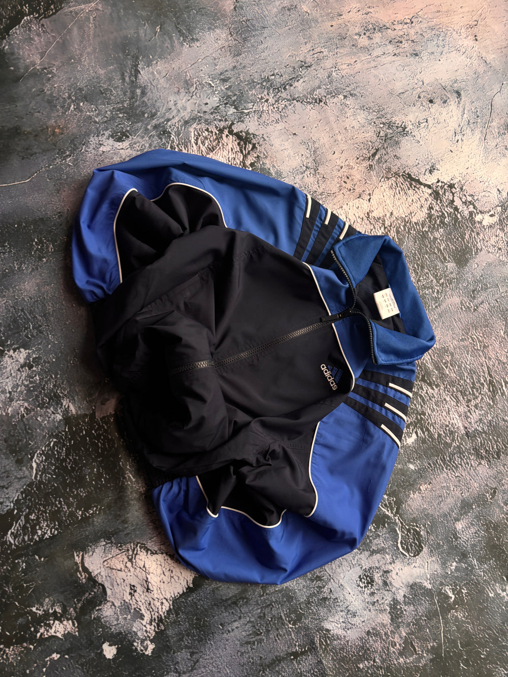 bluzo kurtka vintage adidas z lat 90s granatowo czarna retro lata 90