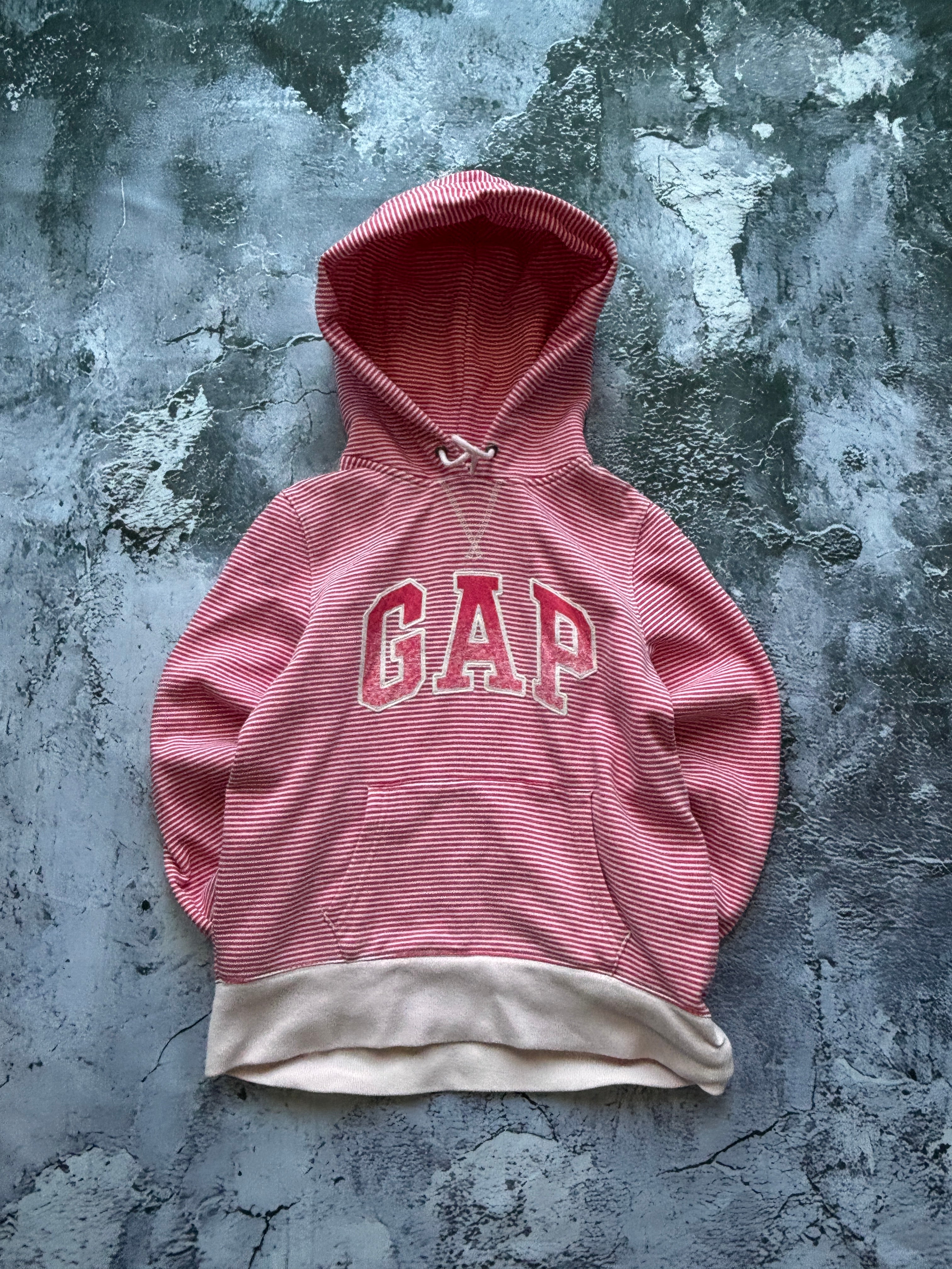 BLUZA HOODIE GAP W PASKI PINK PROSTY KRÓJ