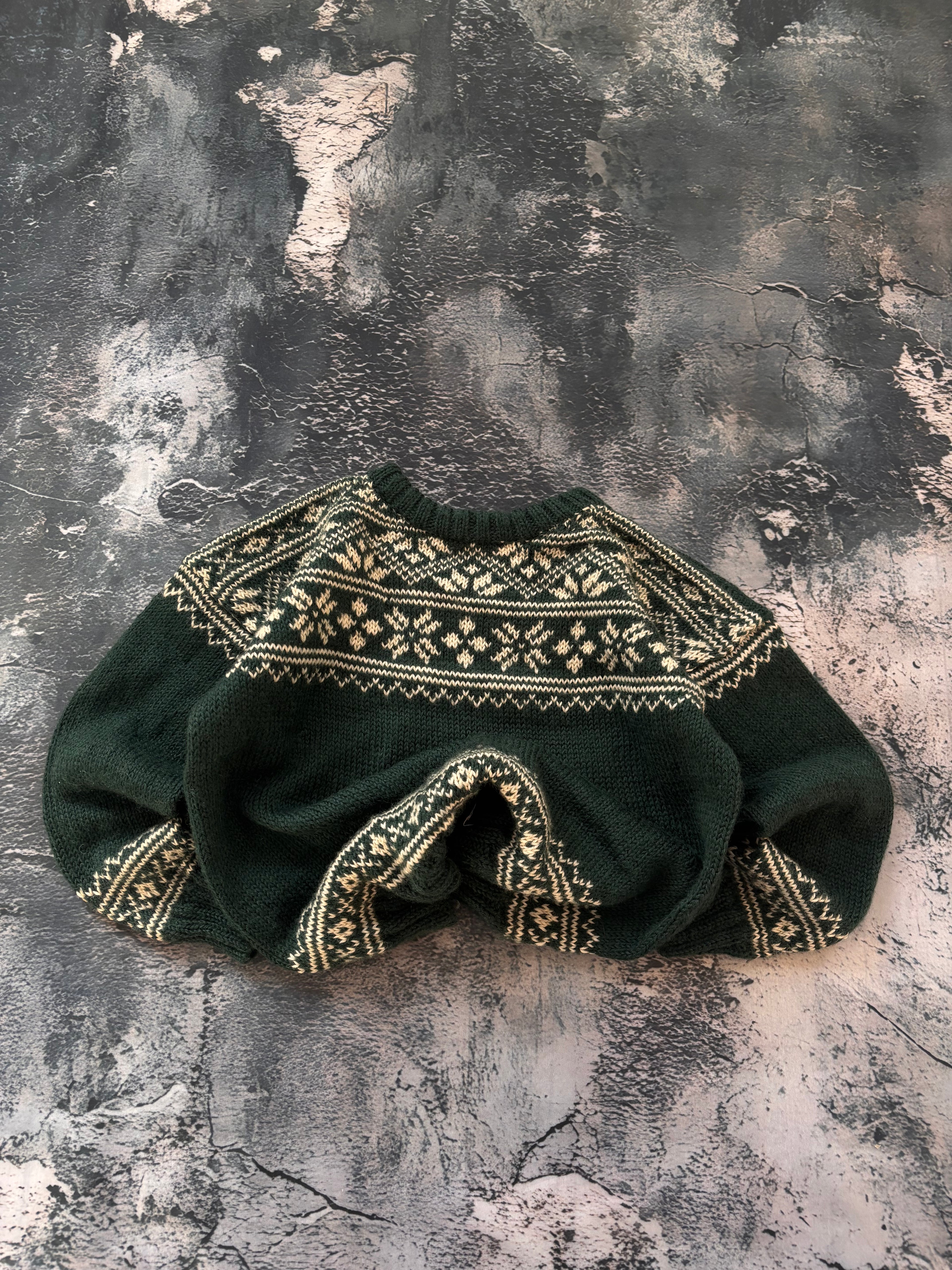 Sweter zielony prosty kroj vintage