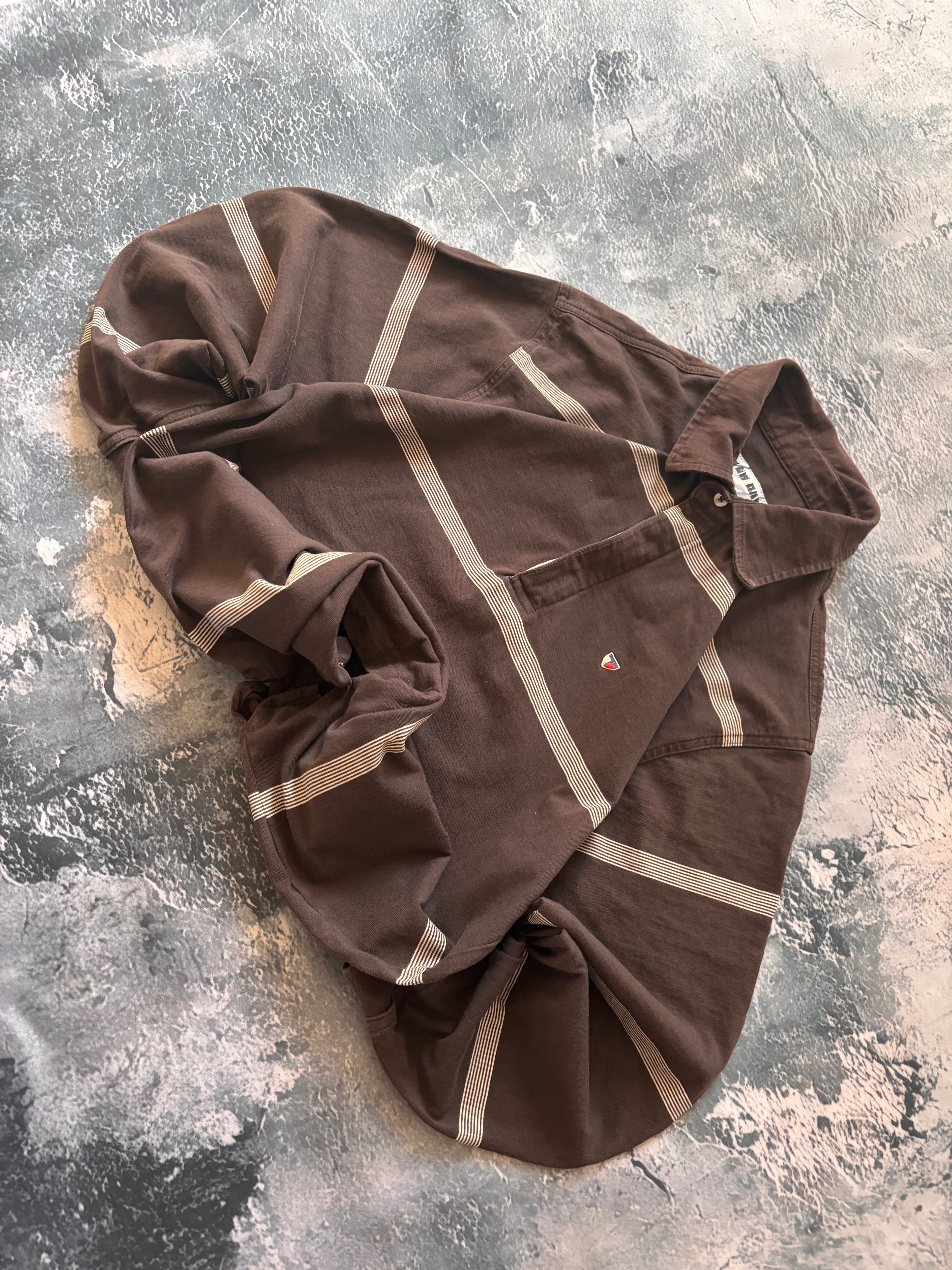 koszulka longsleeve brown vintage 90s retro prosty krój