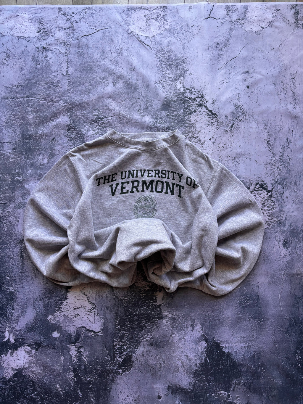 Bluza crewneck VERMONT vintage szara oversize retro